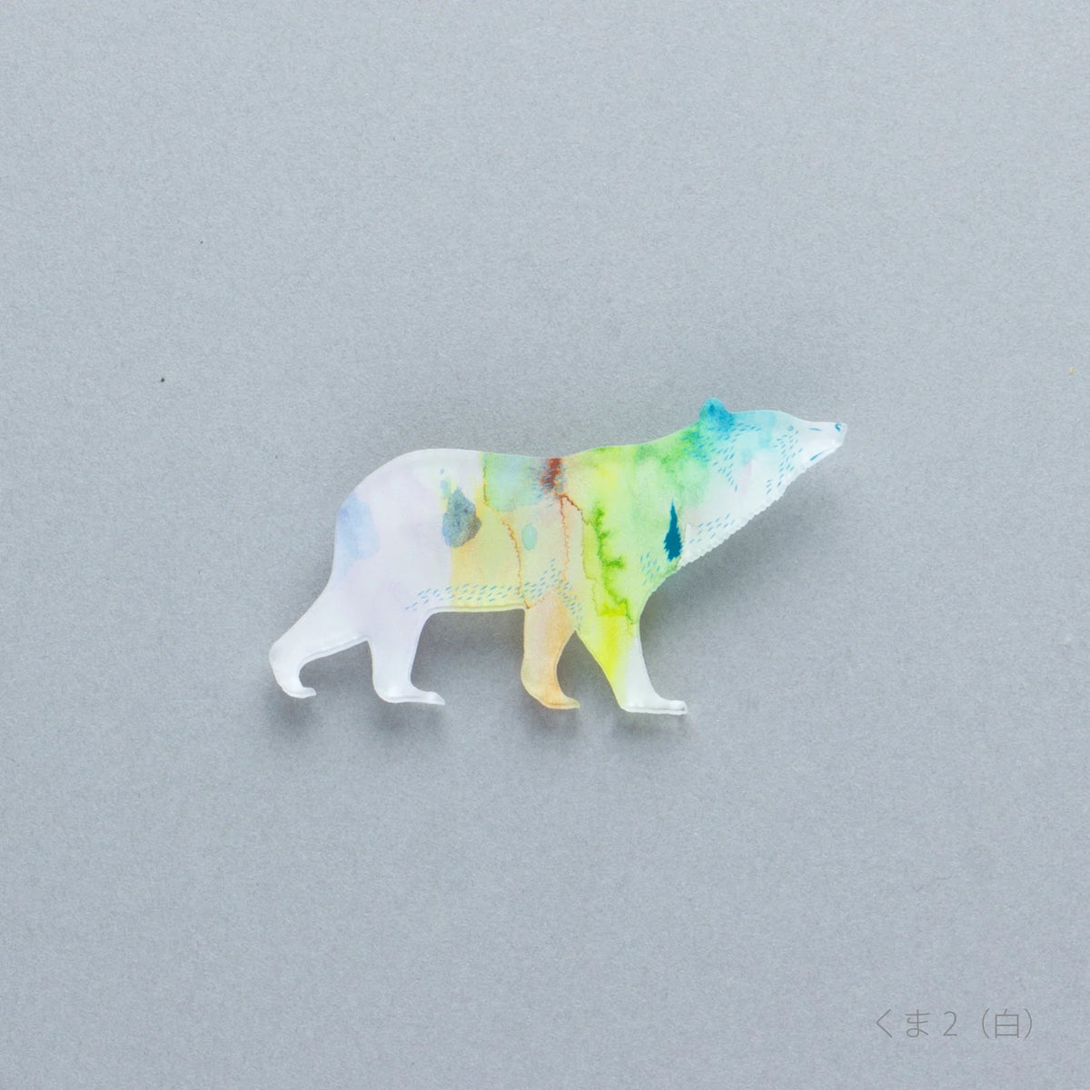 toumei 切り絵バッジ くま白