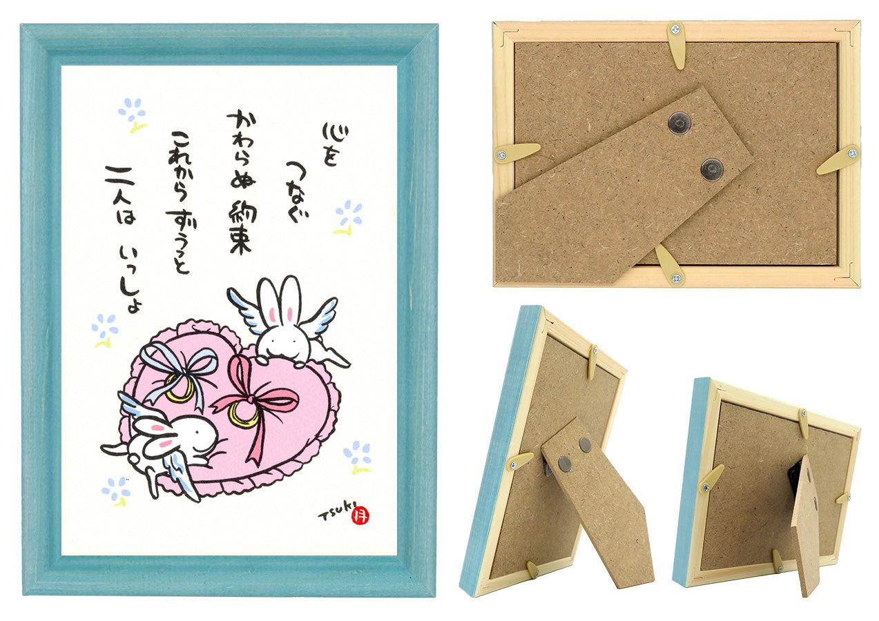 西村月 額絵:M size *心を つなぐ(白うさぎ)【ウエディング】