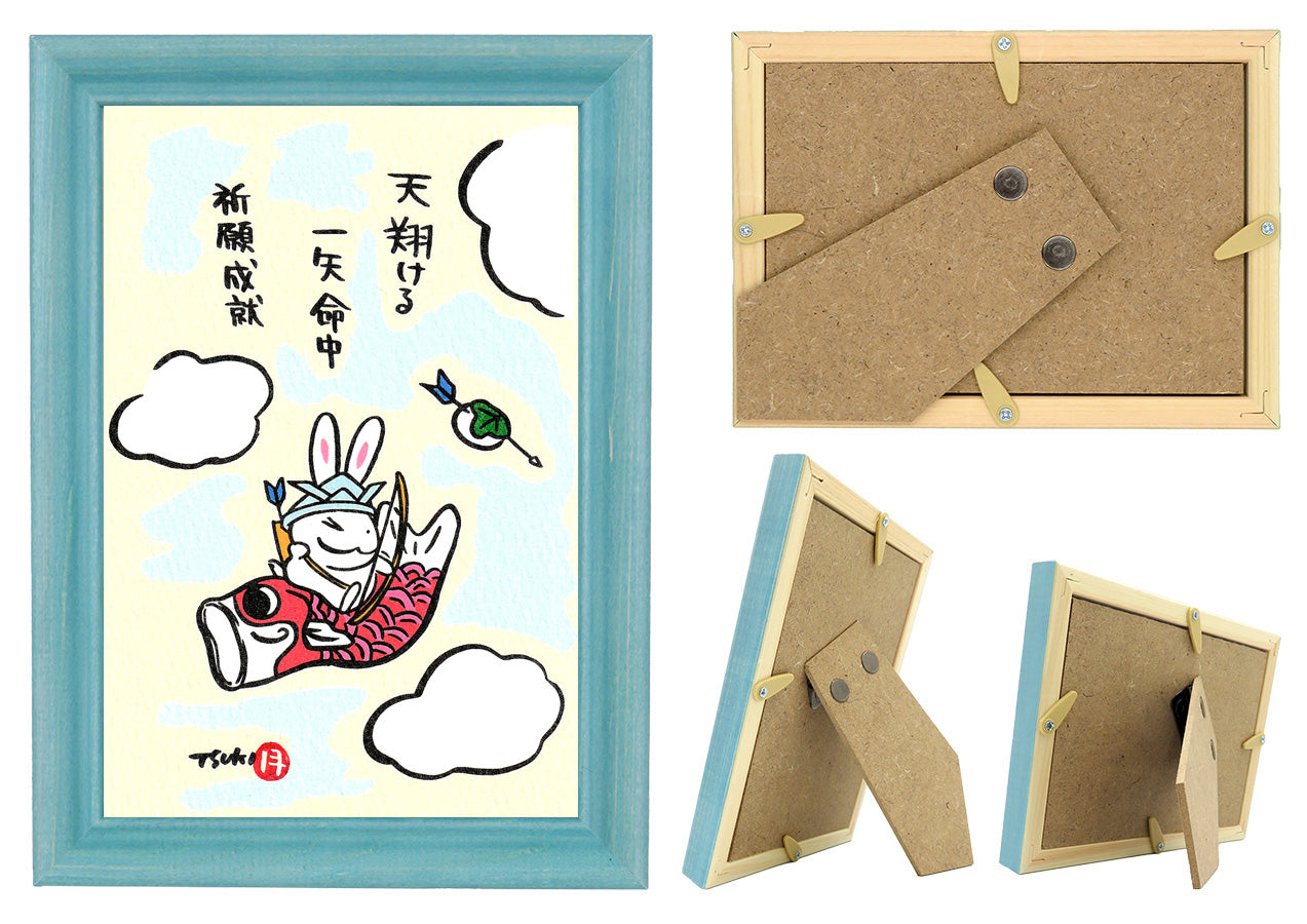 西村月 額絵:S size 額色レッド完売 *天翔ける 一矢命中【端午の節句】