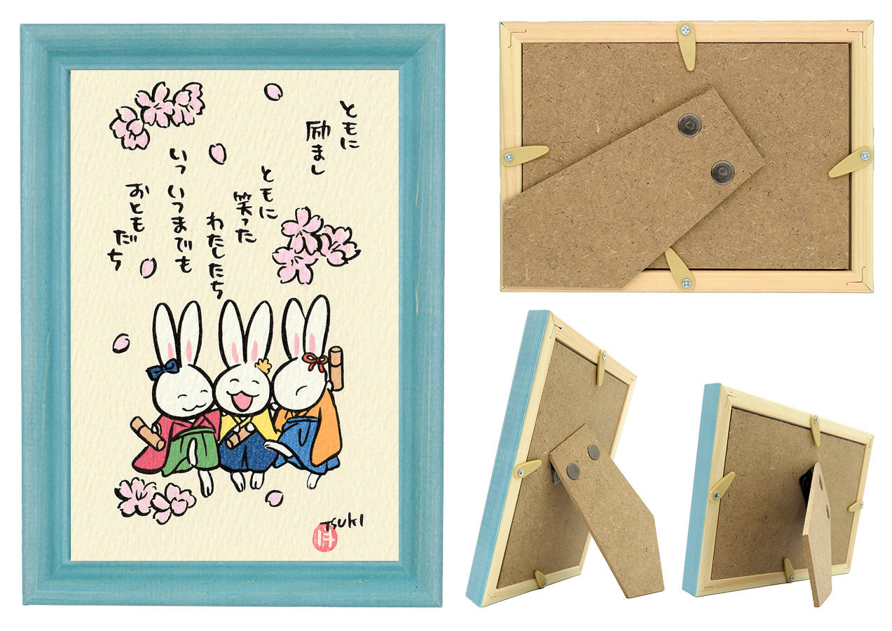 西村月 額絵:S size額色レッド完売* ともに 励まし【春】