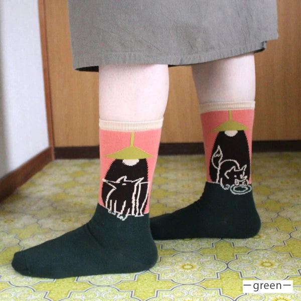 ストーリーソックス【イソップ寓話】:きつねとつるのごちそう