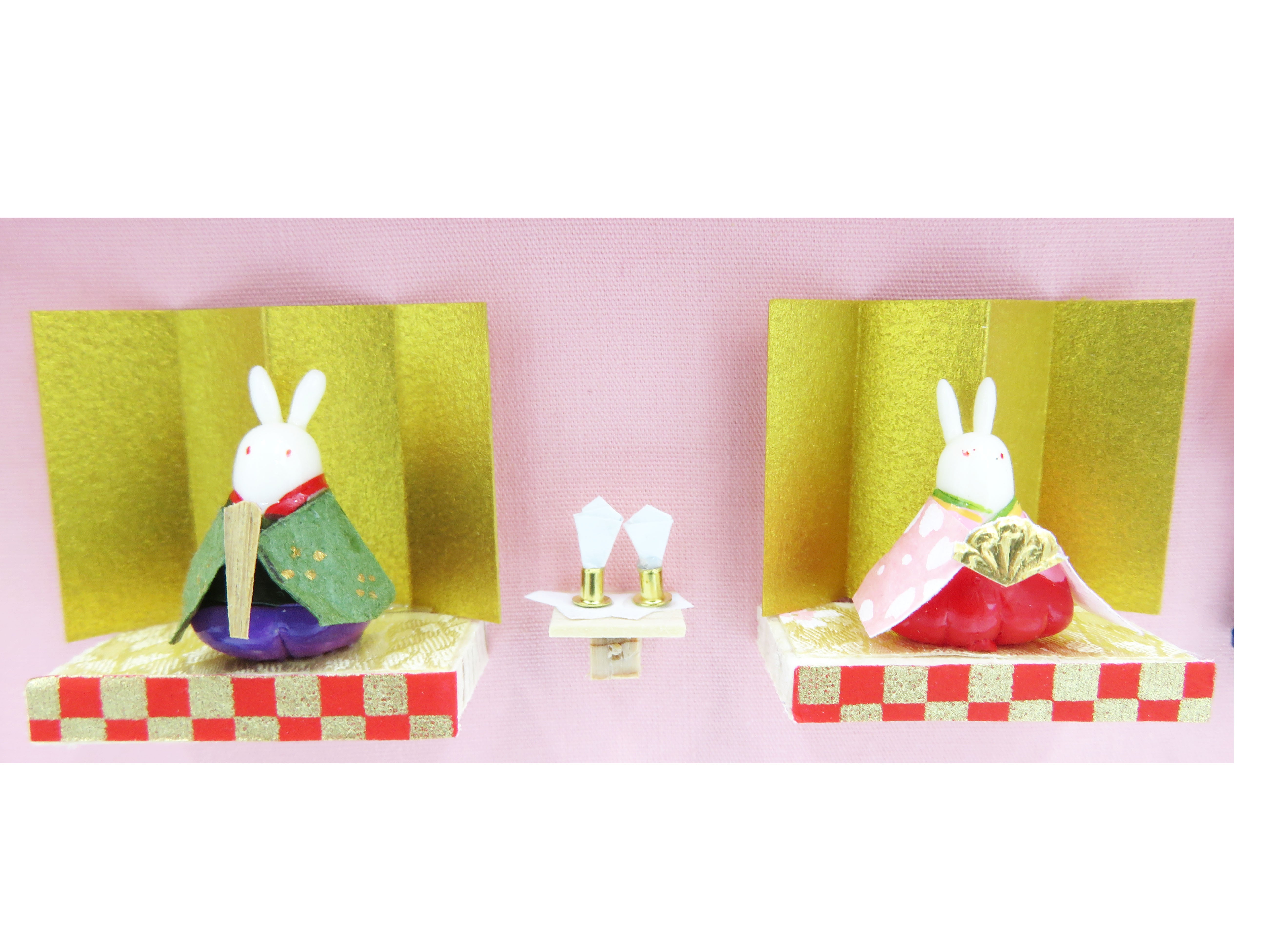 田島ひとみ 角 壁掛けうさぎ雛 ①