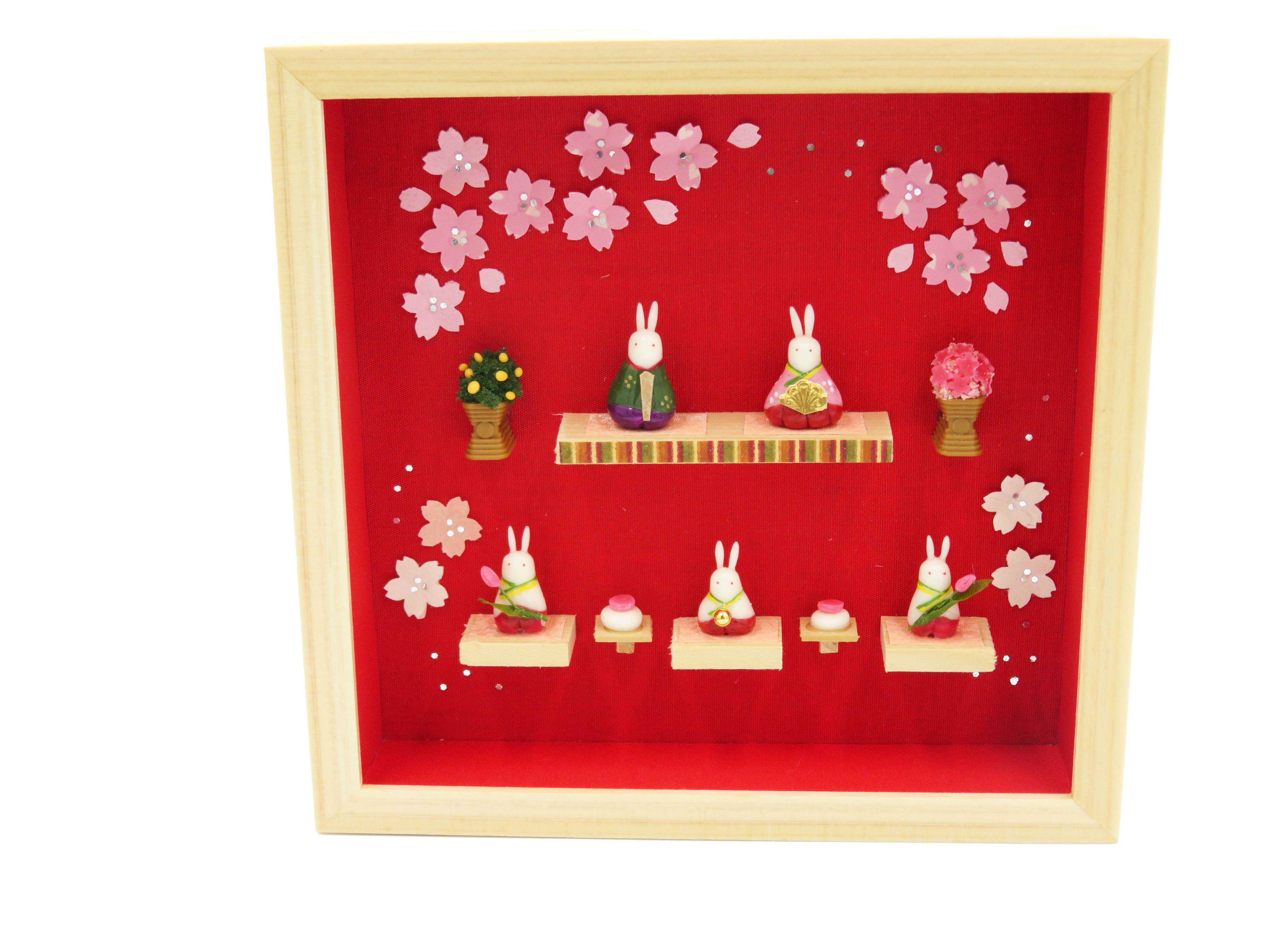 田島ひとみ 13cm角 壁掛けうさぎ雛(A)