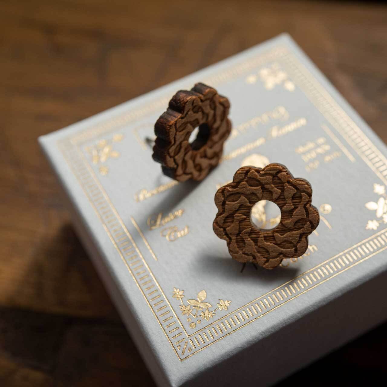 -木tch-ピアス Little:round and round(ぐるぐる)