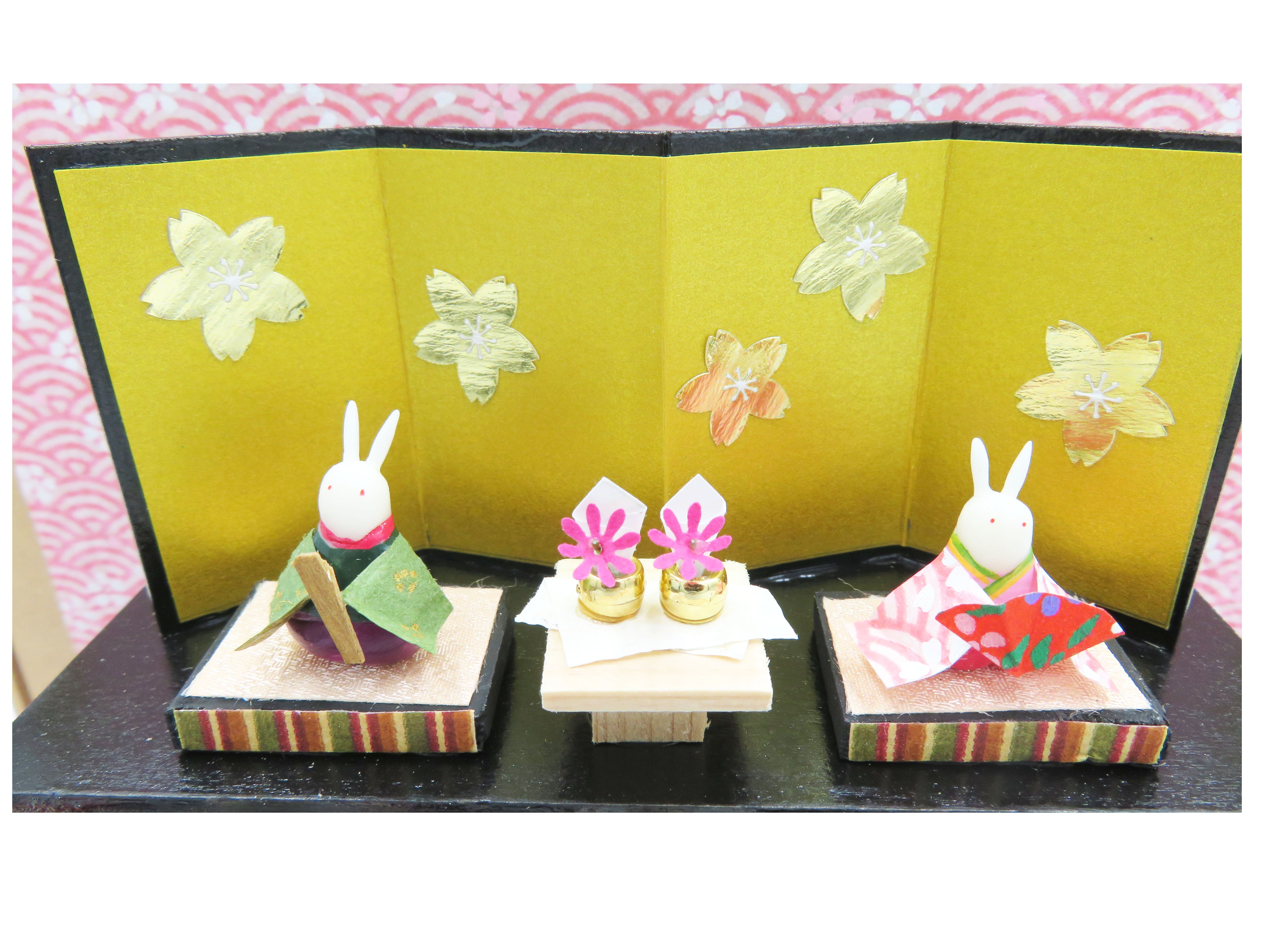 田島ひとみ ミニチュア三段うさぎ雛(A)