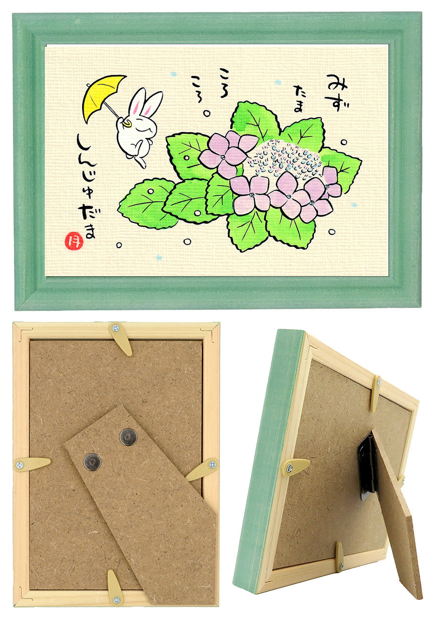 西村月 額絵:S size額色レッド完売*みずたま ころころ【夏】