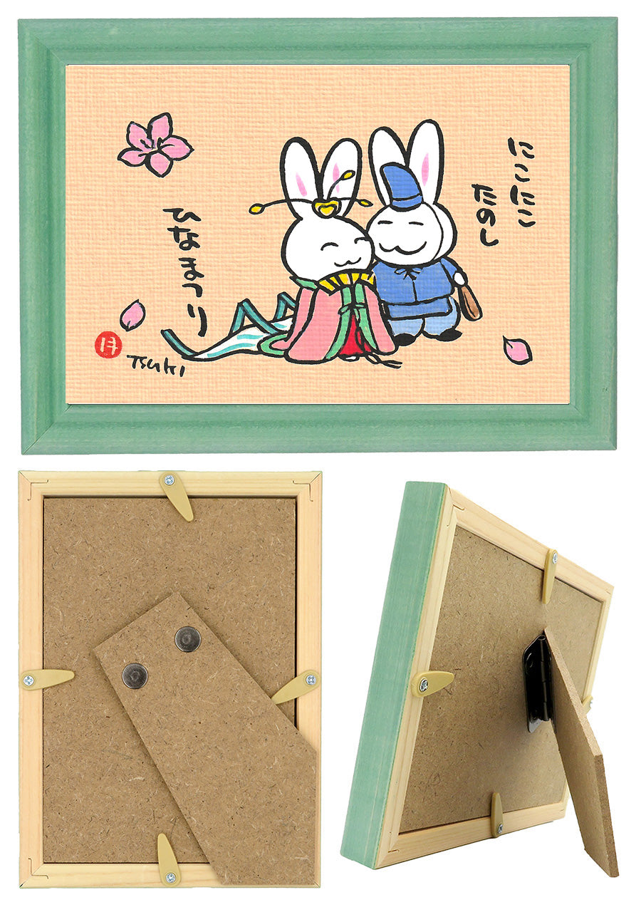 西村月 額絵:S size額色レッド完売* にこにこたのし【春】