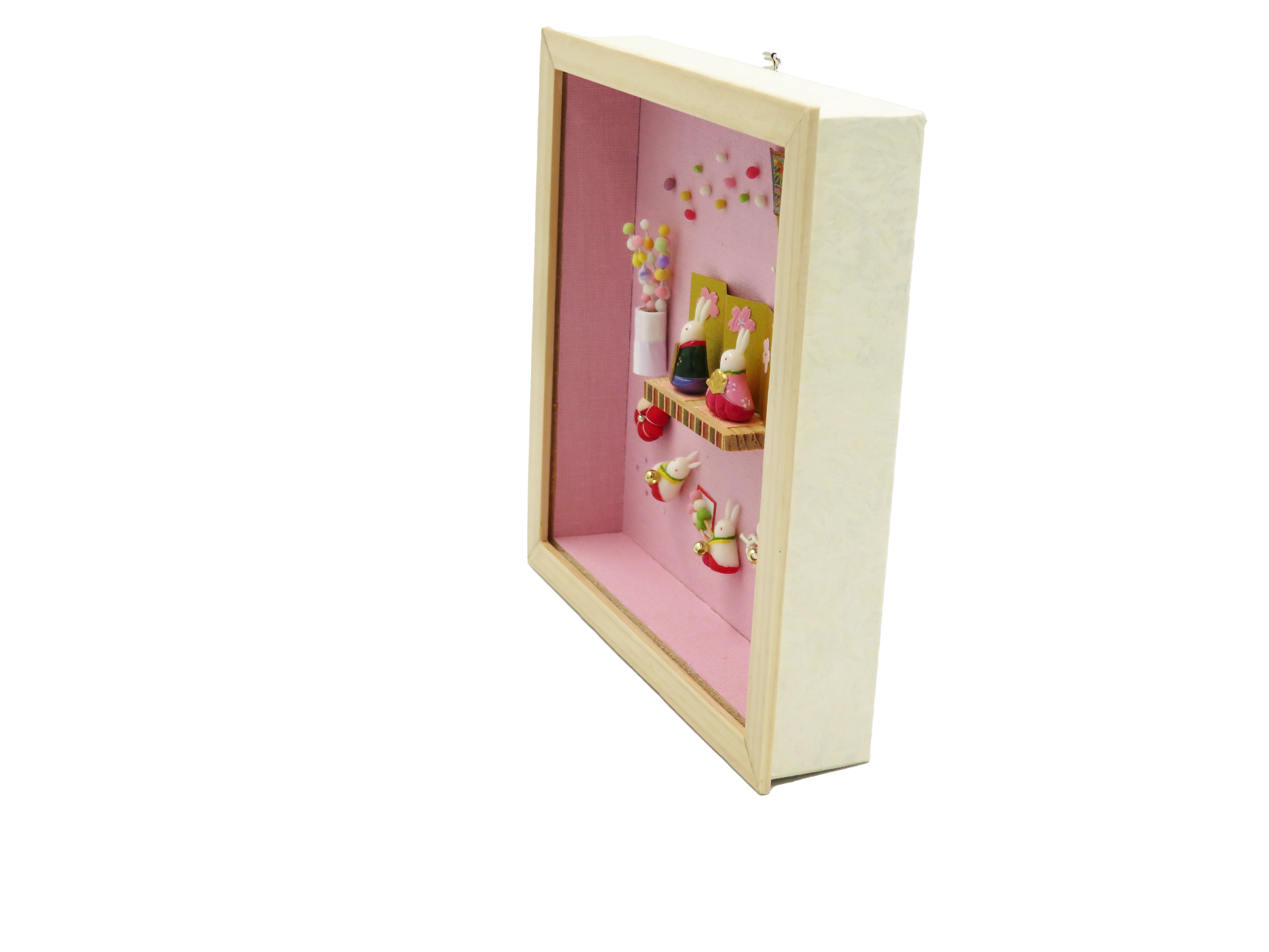 田島ひとみ 13cm角 壁掛けうさぎ雛(C)