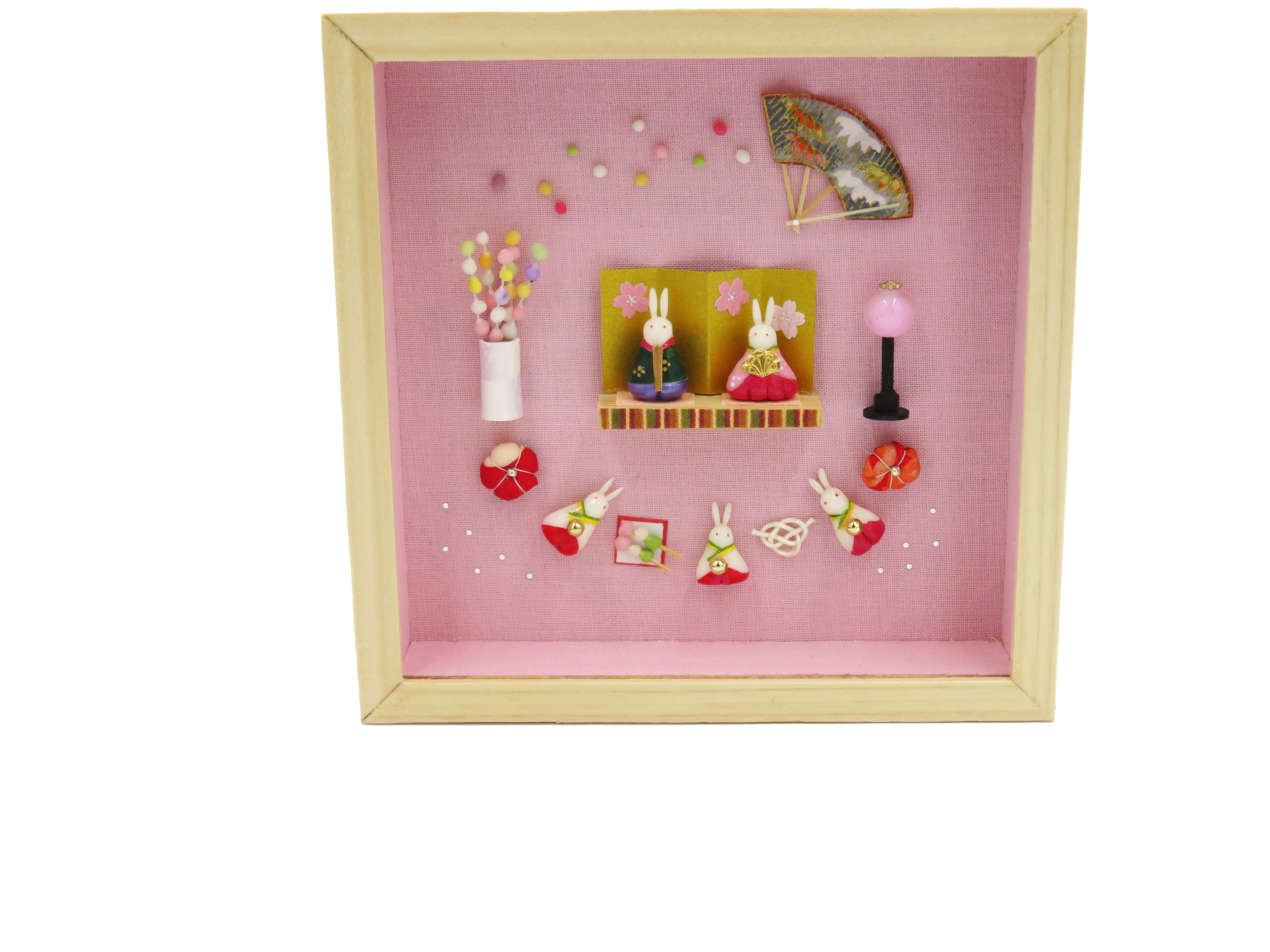 田島ひとみ 13cm角 壁掛けうさぎ雛(C)