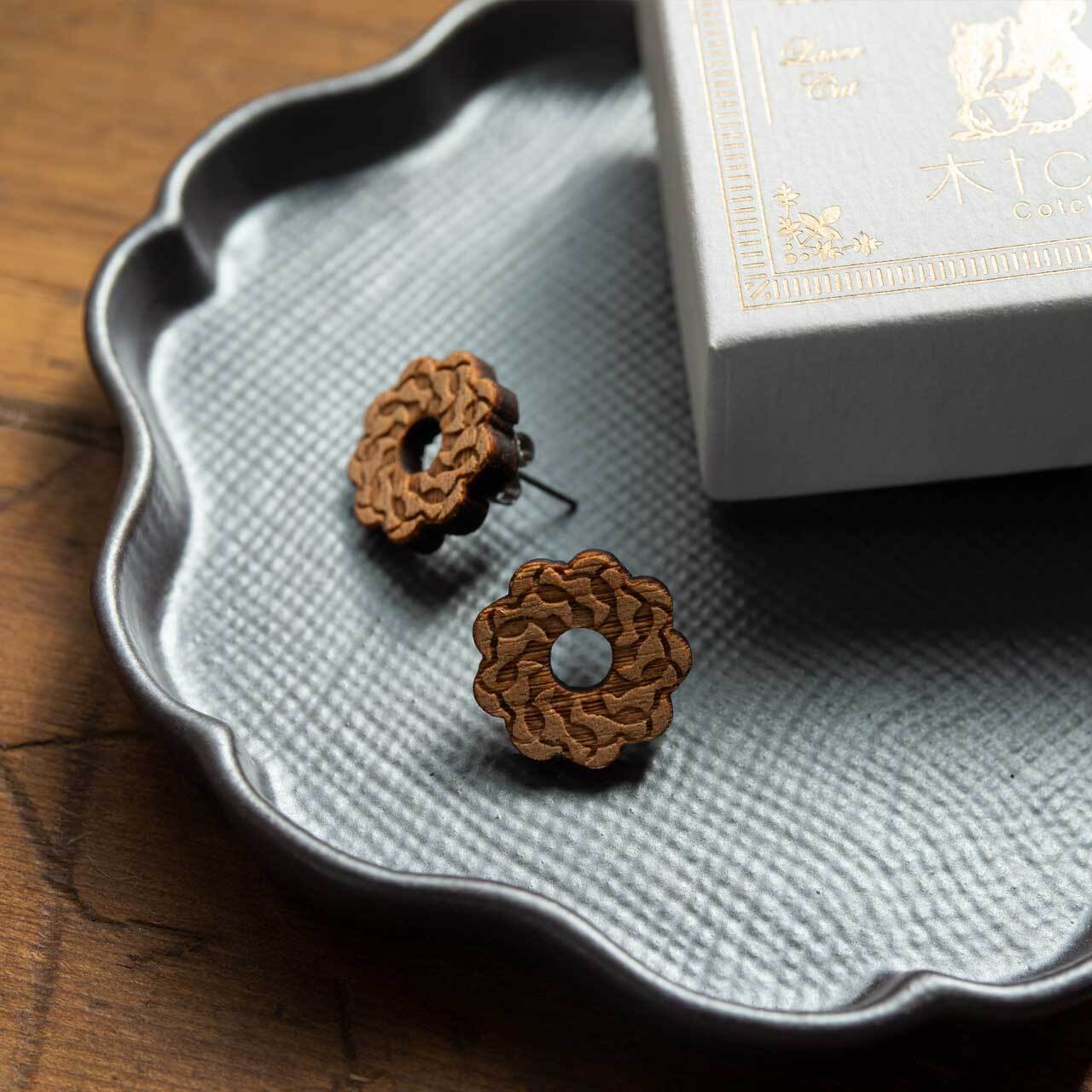 -木tch-ピアス Little:round and round(ぐるぐる)