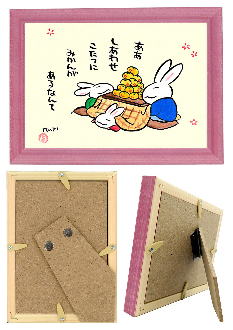 西村月 額絵:S size額色レッド完売* ああ しあわせ【冬】