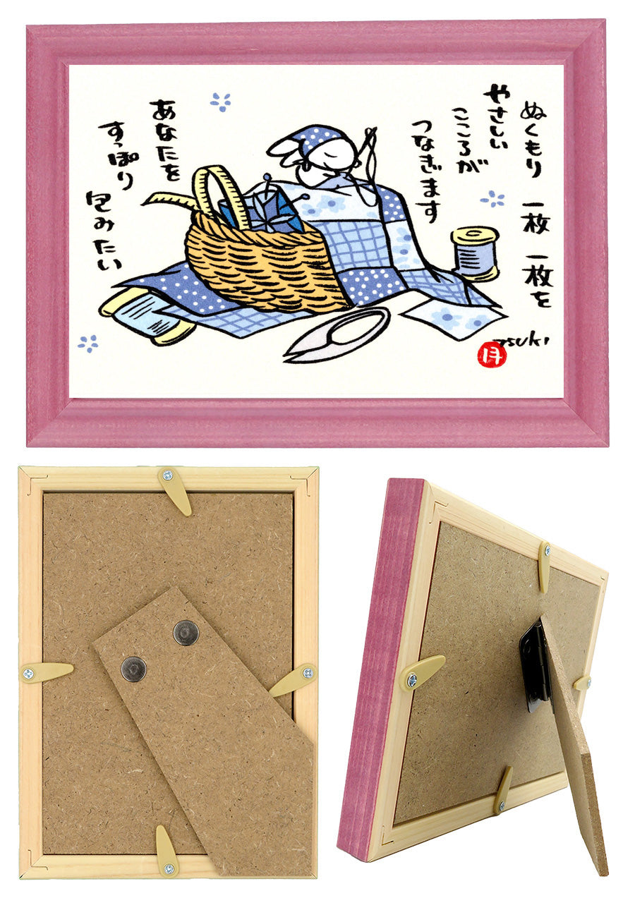 西村月 額絵:S size額色レッド完売* ぬくもり 一枚 一枚を【★】