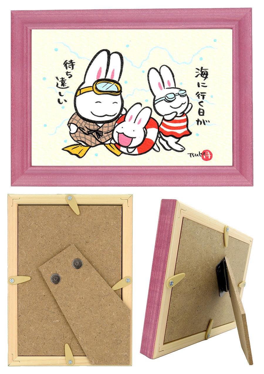 西村月 額絵:S size額色レッド完売*海に行く日が 待ち遠しい【夏】