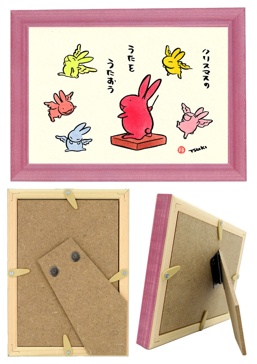 西村月 額絵:M size *クリスマスの うたを【クリスマス】