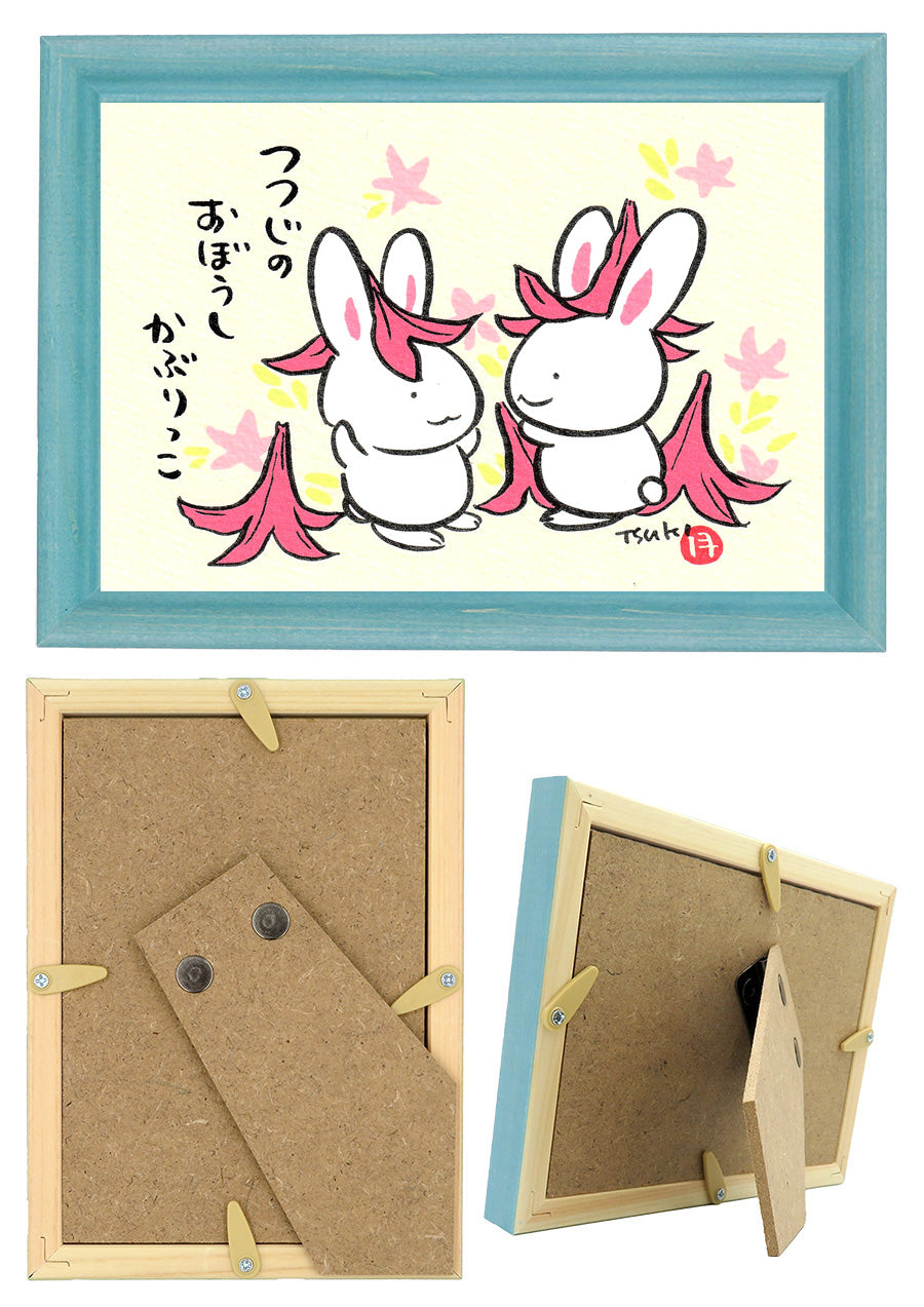 西村月 額絵:S size額色レッド完売*つつじの おぼうし かぶりっこ【春】