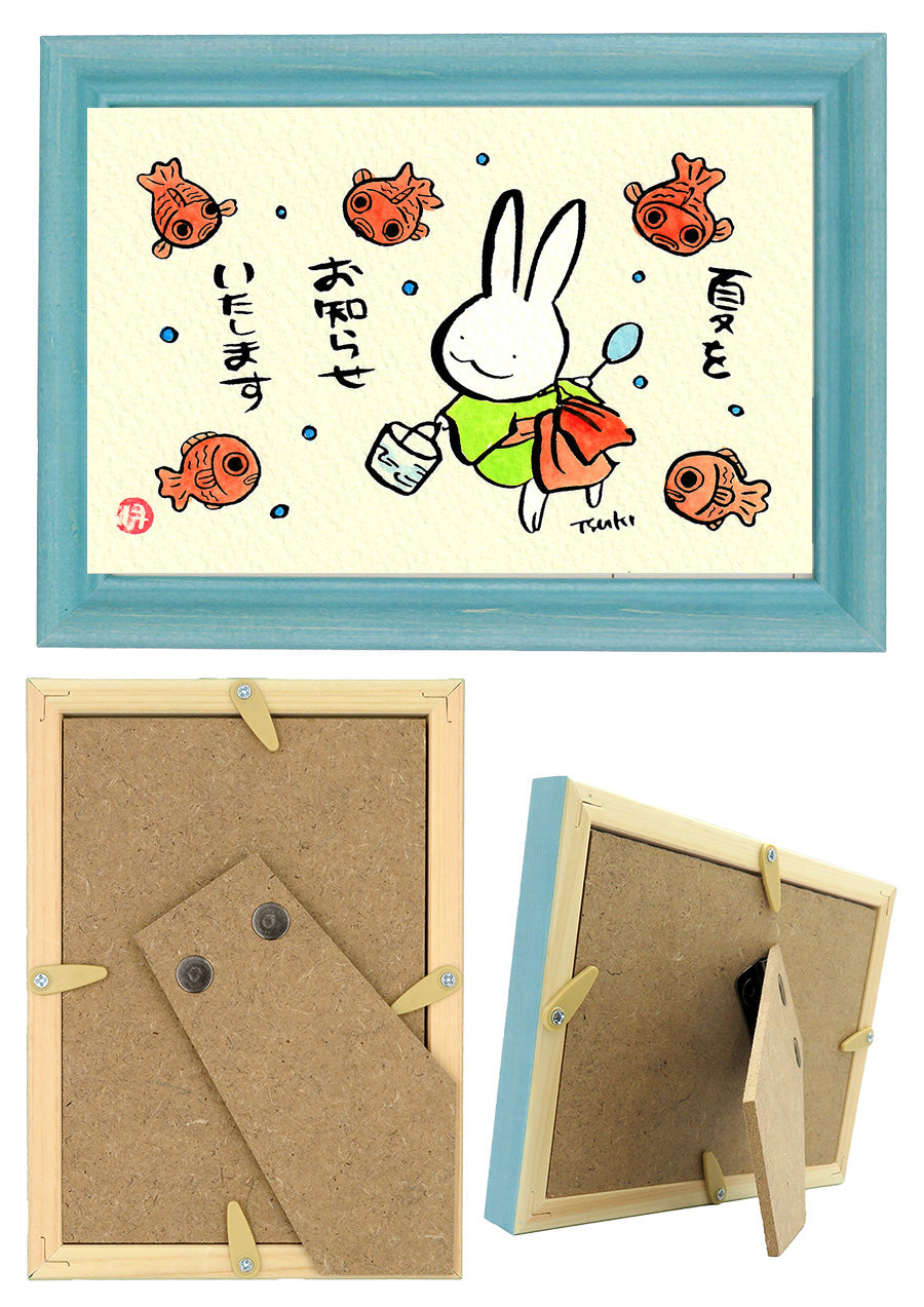 西村月 額絵:S size額色レッド完売* 夏を お知らせ いたします【夏】