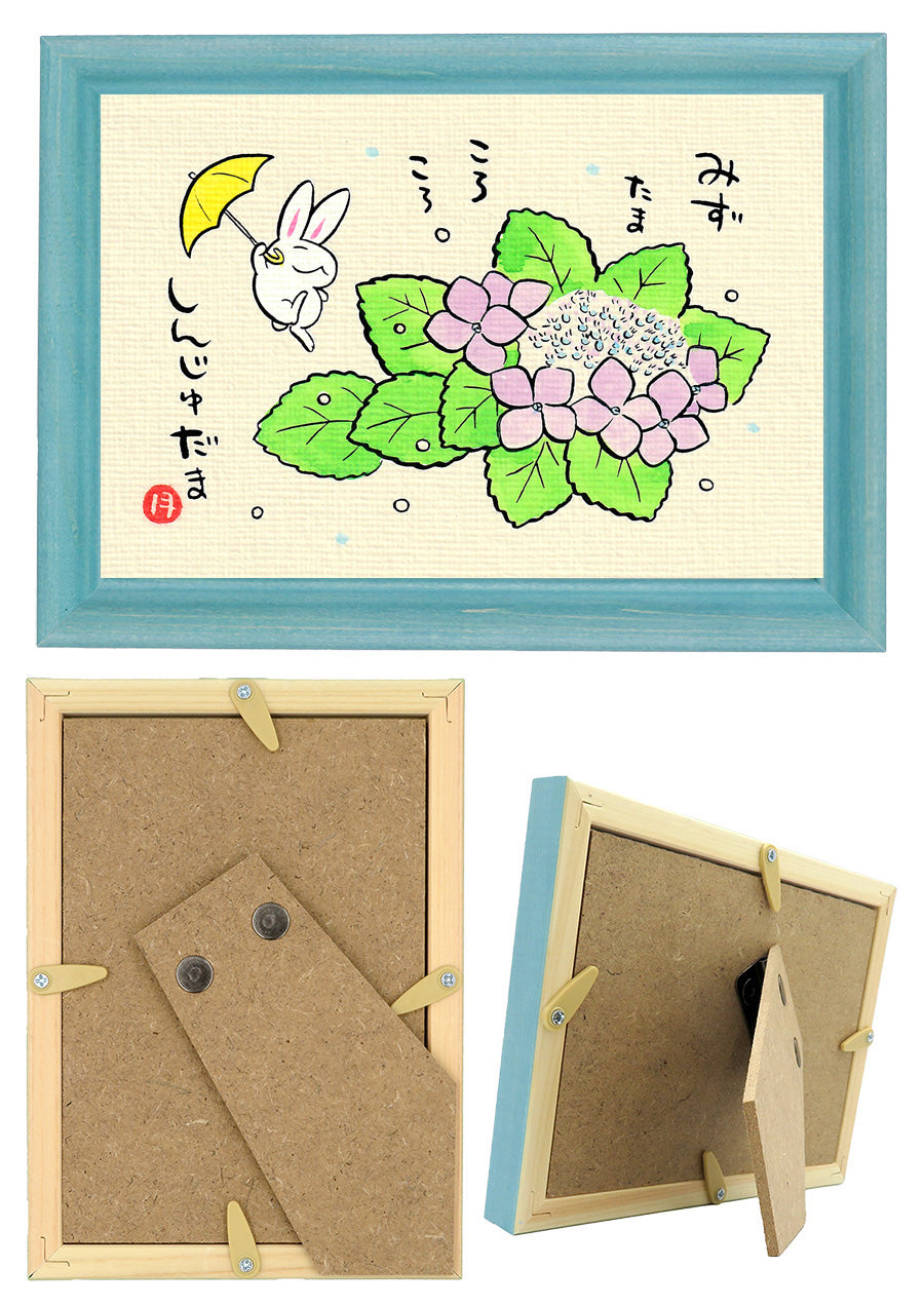 西村月 額絵:S size額色レッド完売*みずたま ころころ【夏】