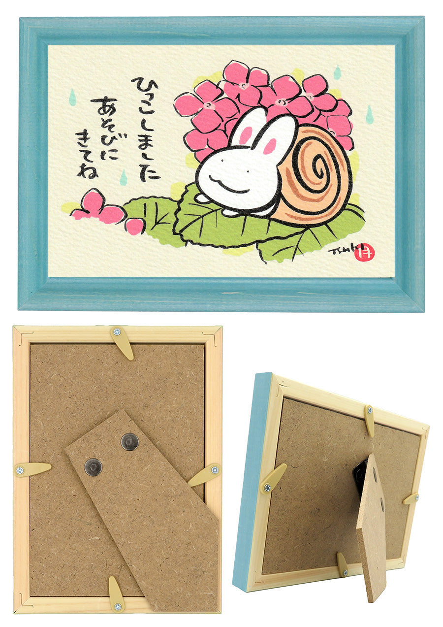 西村月 額絵:S size額色レッド完売*ひっこしました あそびにきてね【夏】