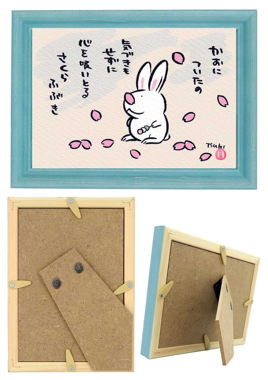 西村月 額絵:S size額色レッド完売 *かおに ついたの【春】