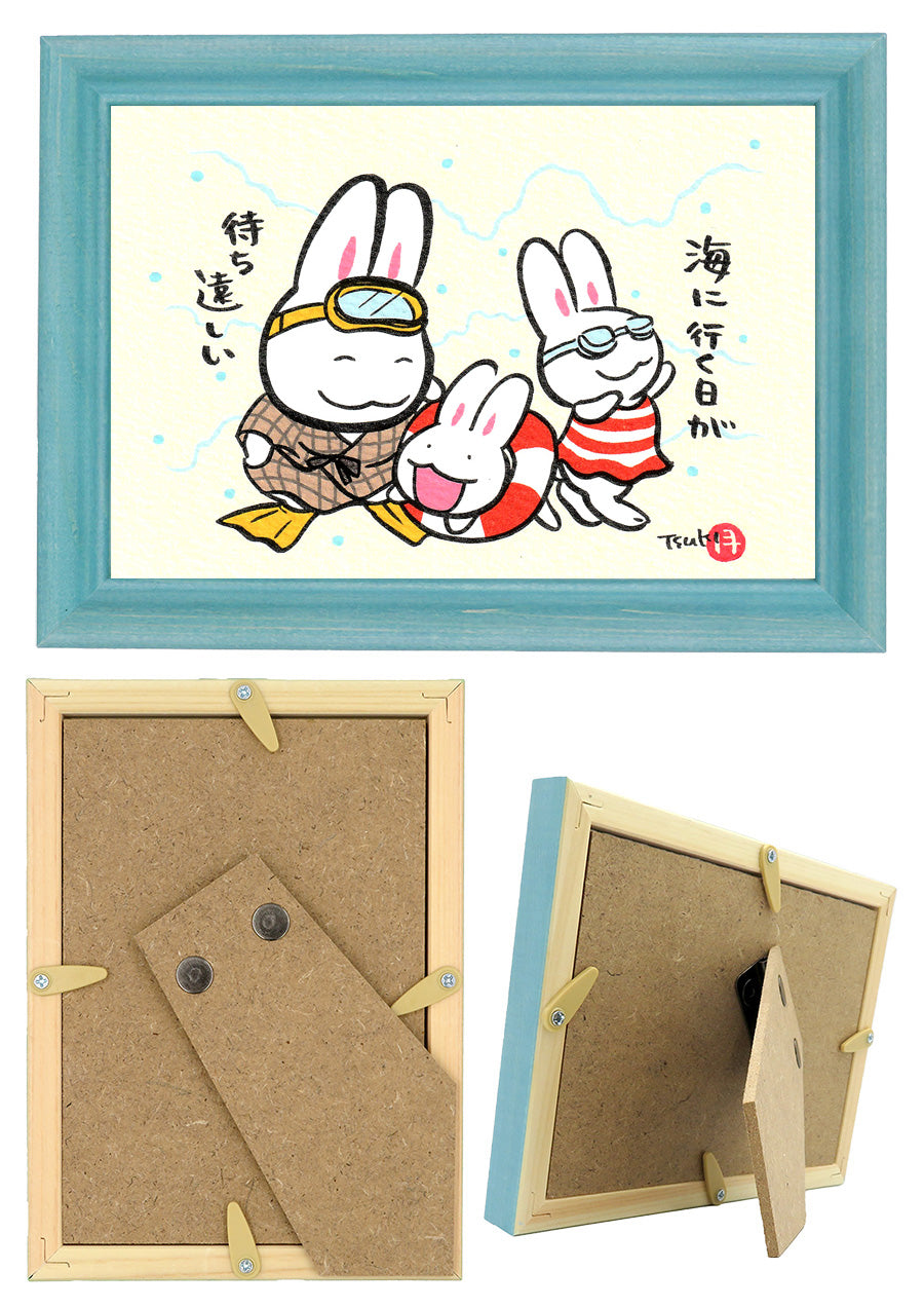 西村月 額絵:S size額色レッド完売*海に行く日が 待ち遠しい【夏】