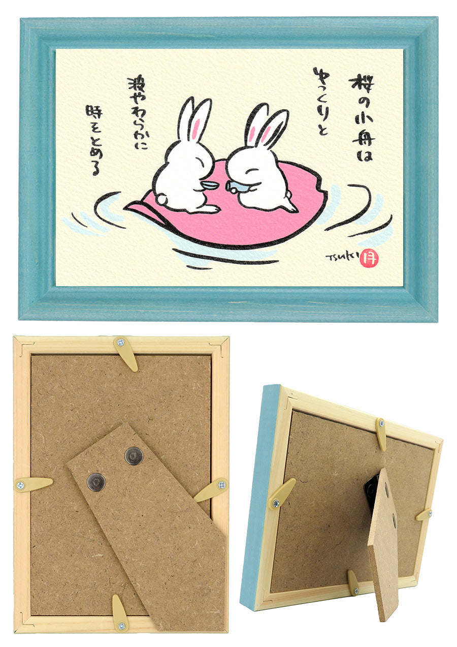 西村月 額絵:S size額色レッド完売 *桜の小舟は ゆっくりと【春】