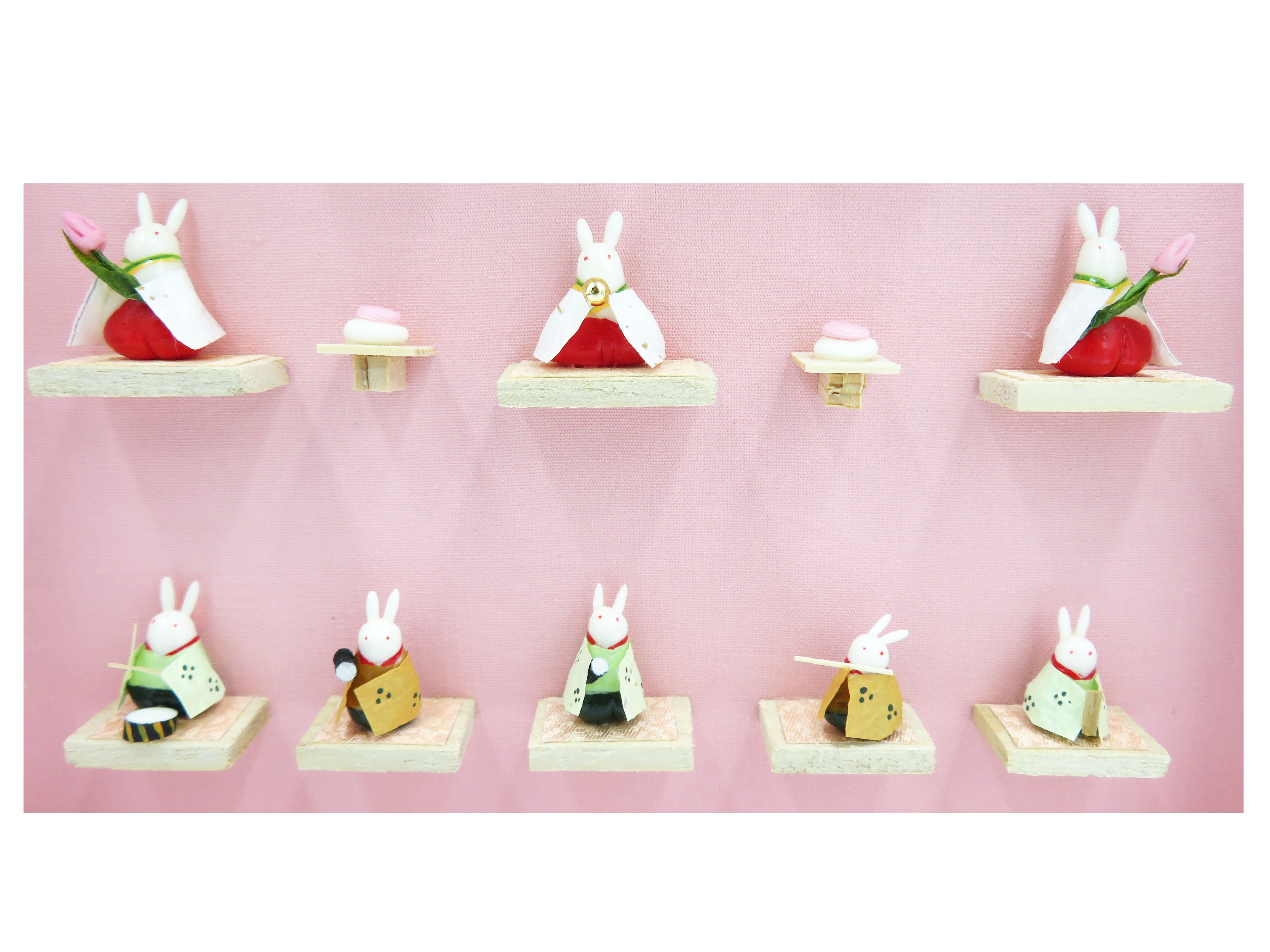 田島ひとみ 角 壁掛けうさぎ雛 ①