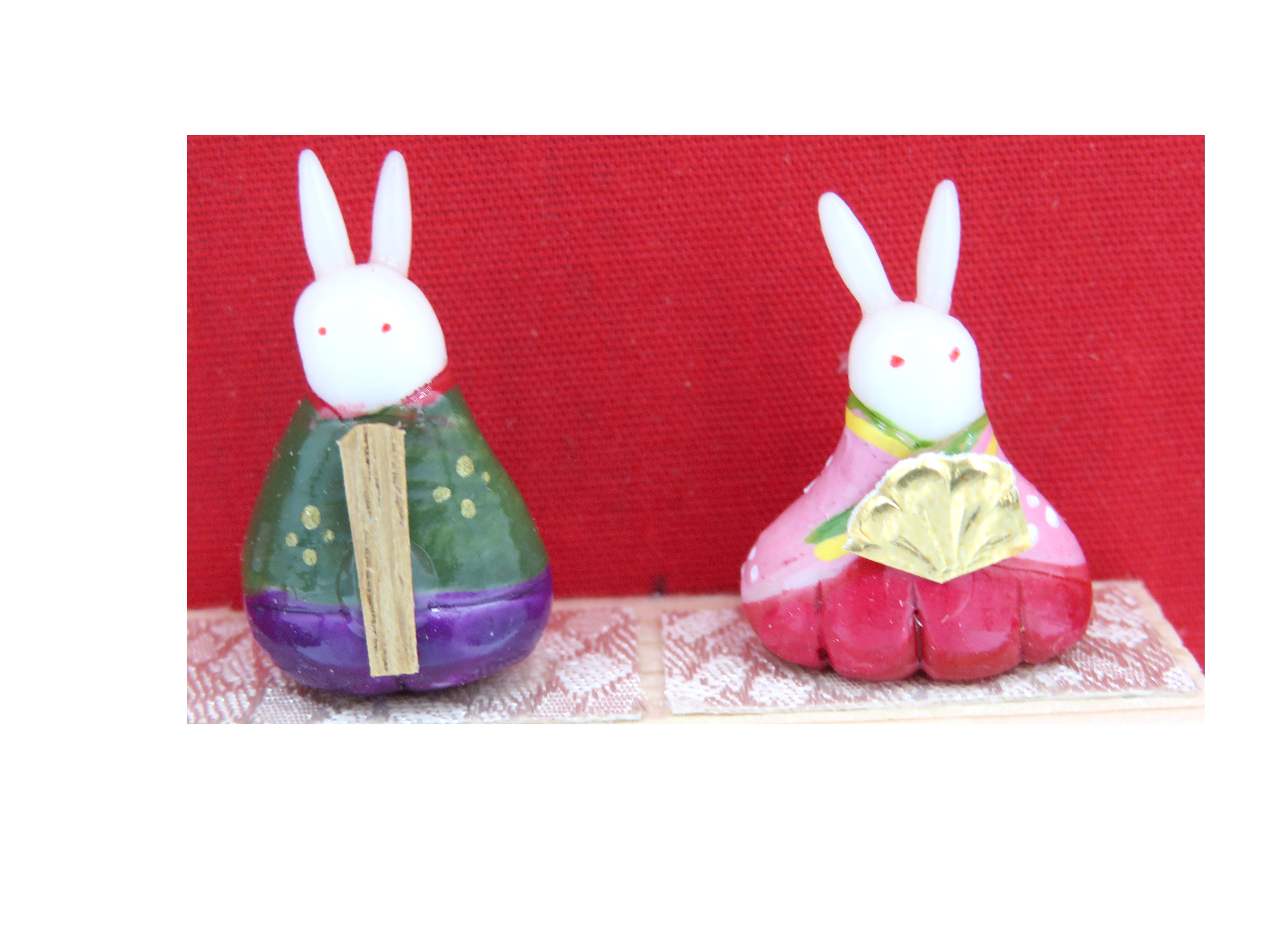 田島ひとみ 13cm角 壁掛けうさぎ雛(D)