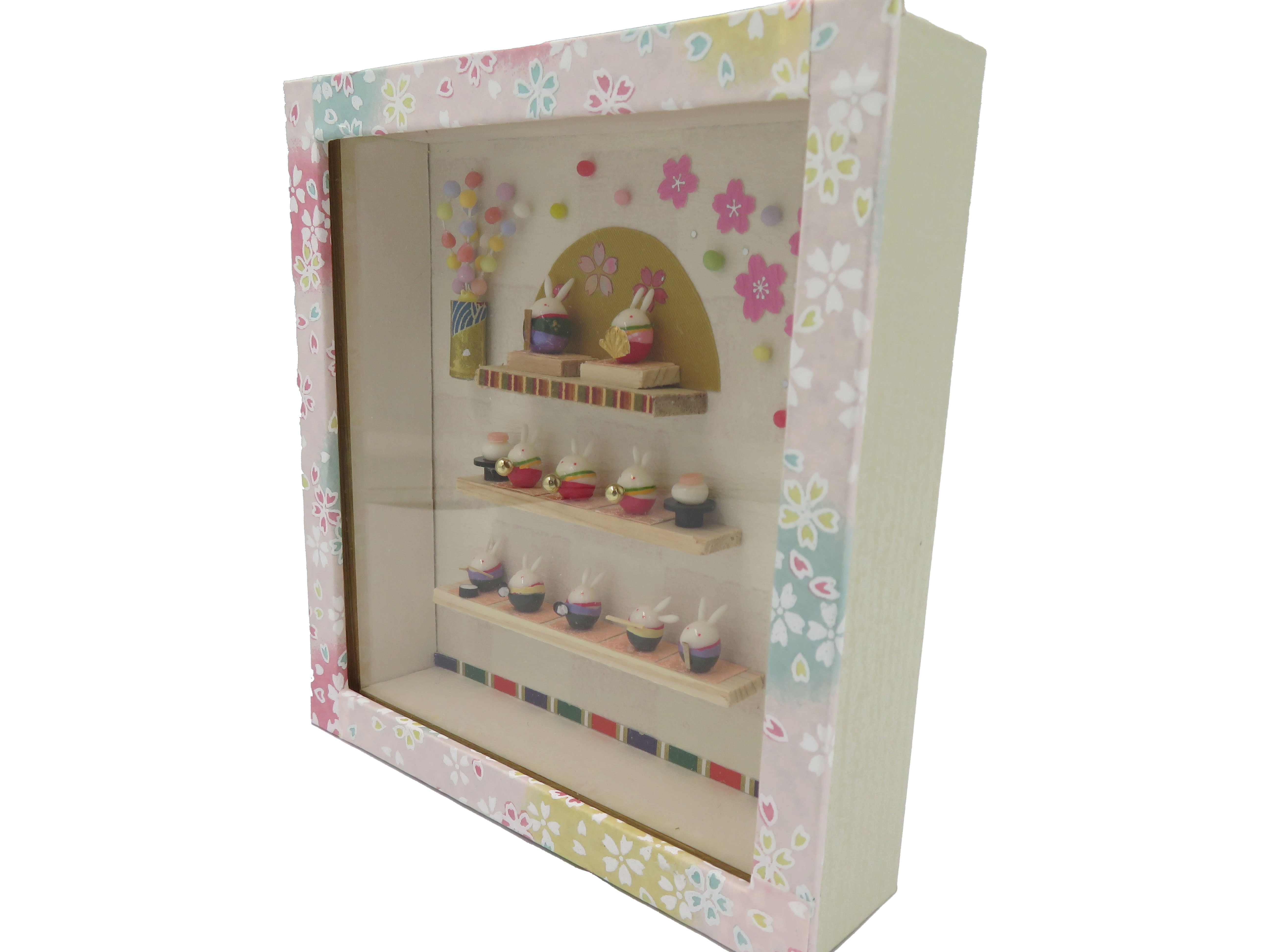 田島ひとみ 13cm角 壁掛けうさぎ雛(R)