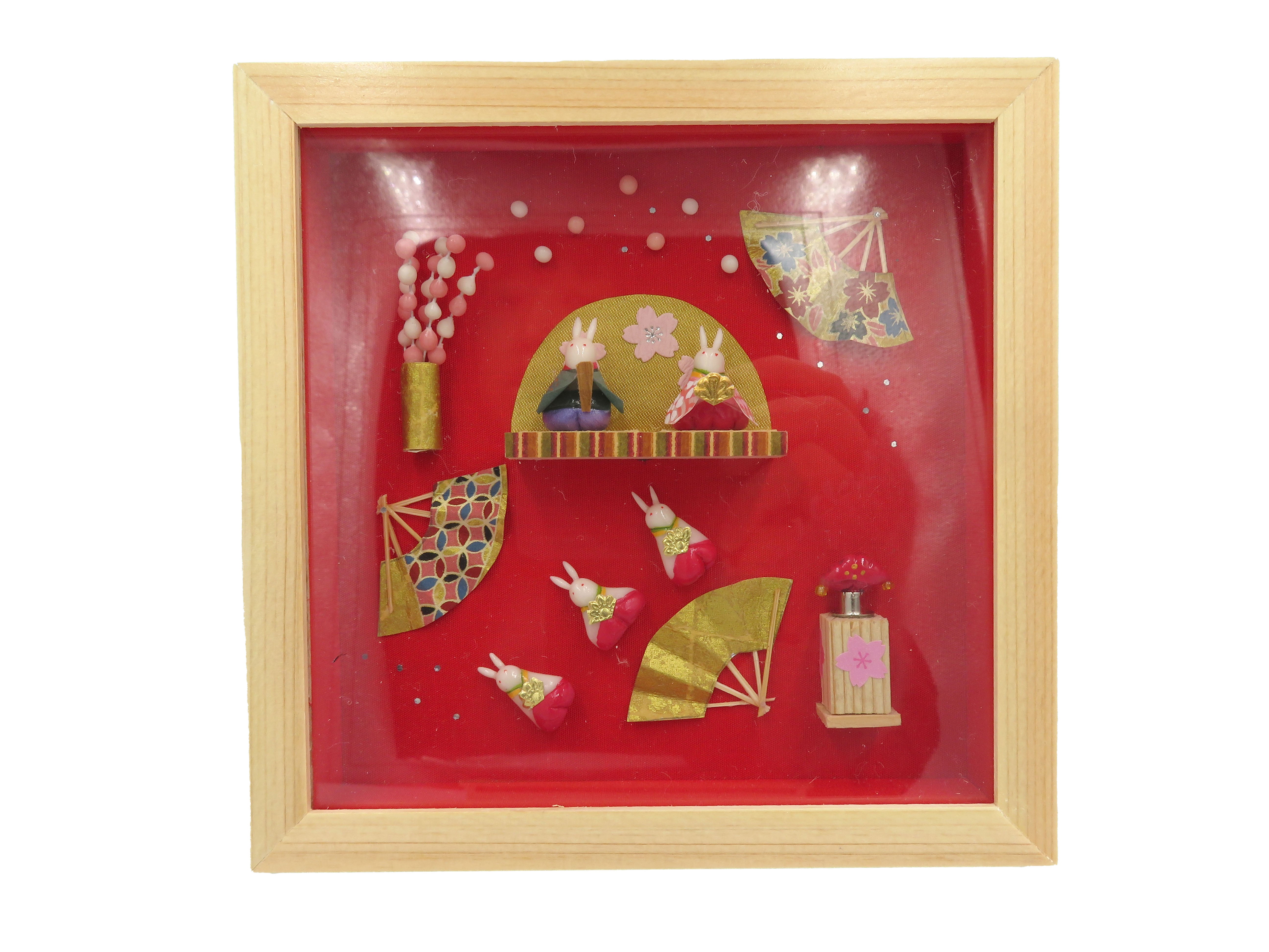 田島ひとみ 13cm角 壁掛けうさぎ雛(P)