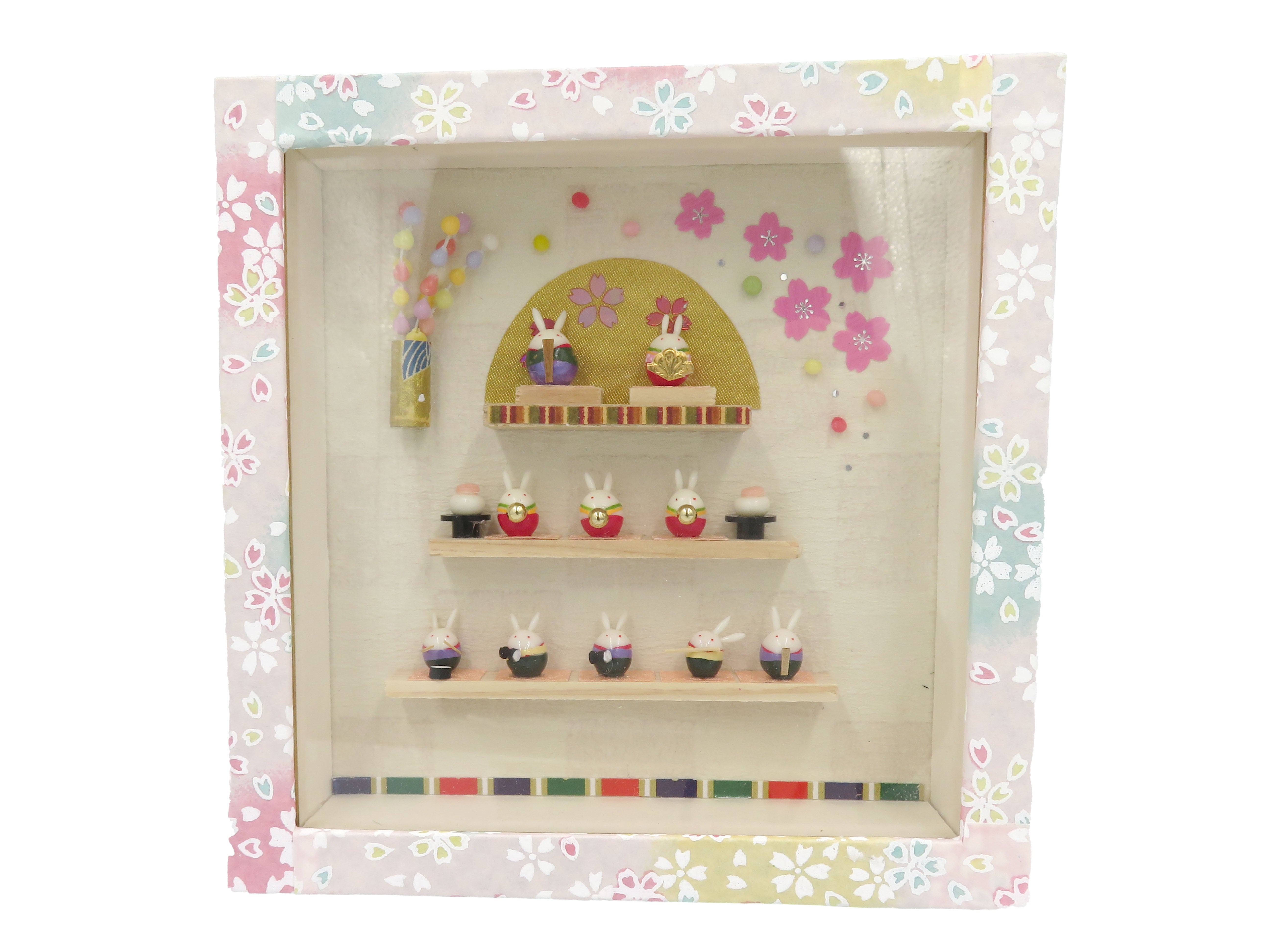 田島ひとみ 13cm角 壁掛けうさぎ雛(R)