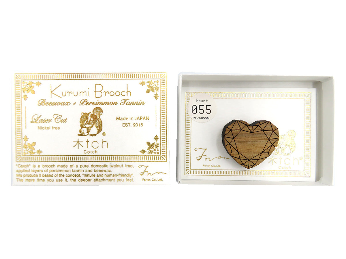 -木tch- ブローチ:heart(ハート)