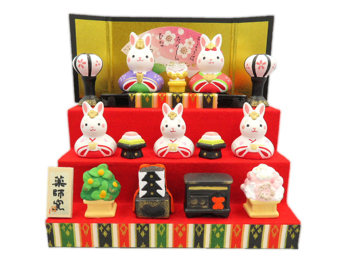 2606 錦彩うさぎ雛(三段飾り)