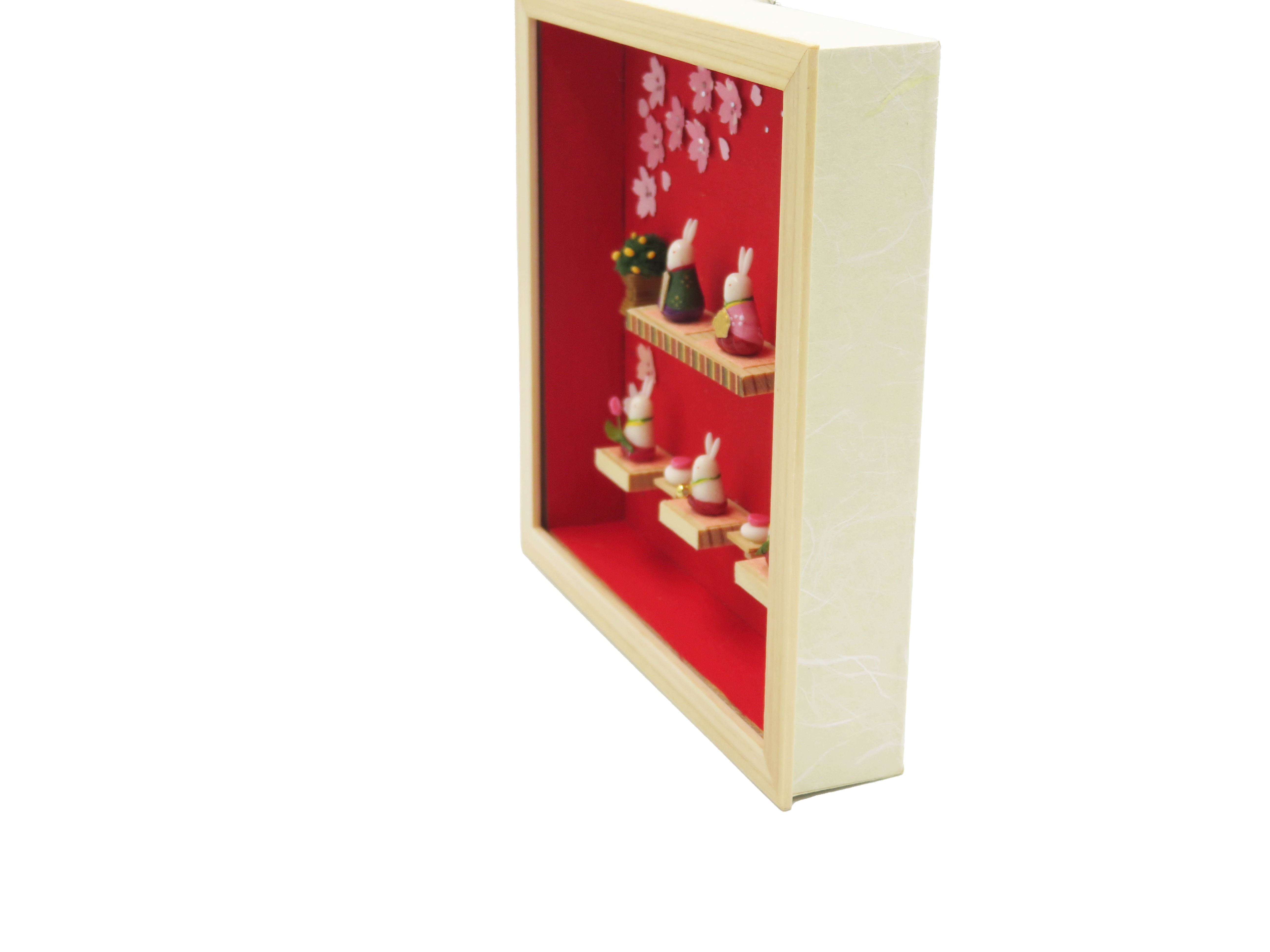 田島ひとみ 13cm角 壁掛けうさぎ雛(A)