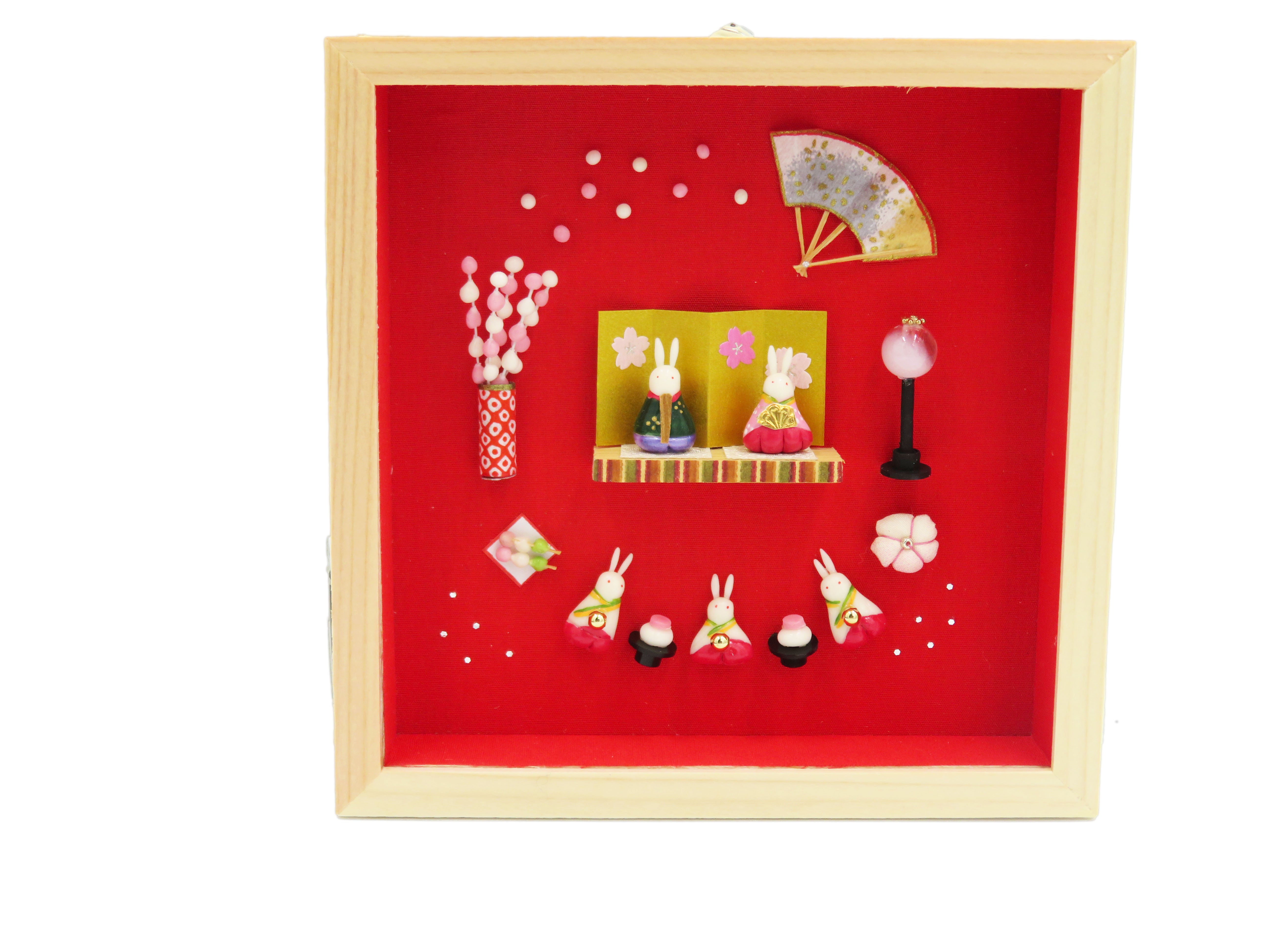 田島ひとみ 13cm角 壁掛けうさぎ雛(B)