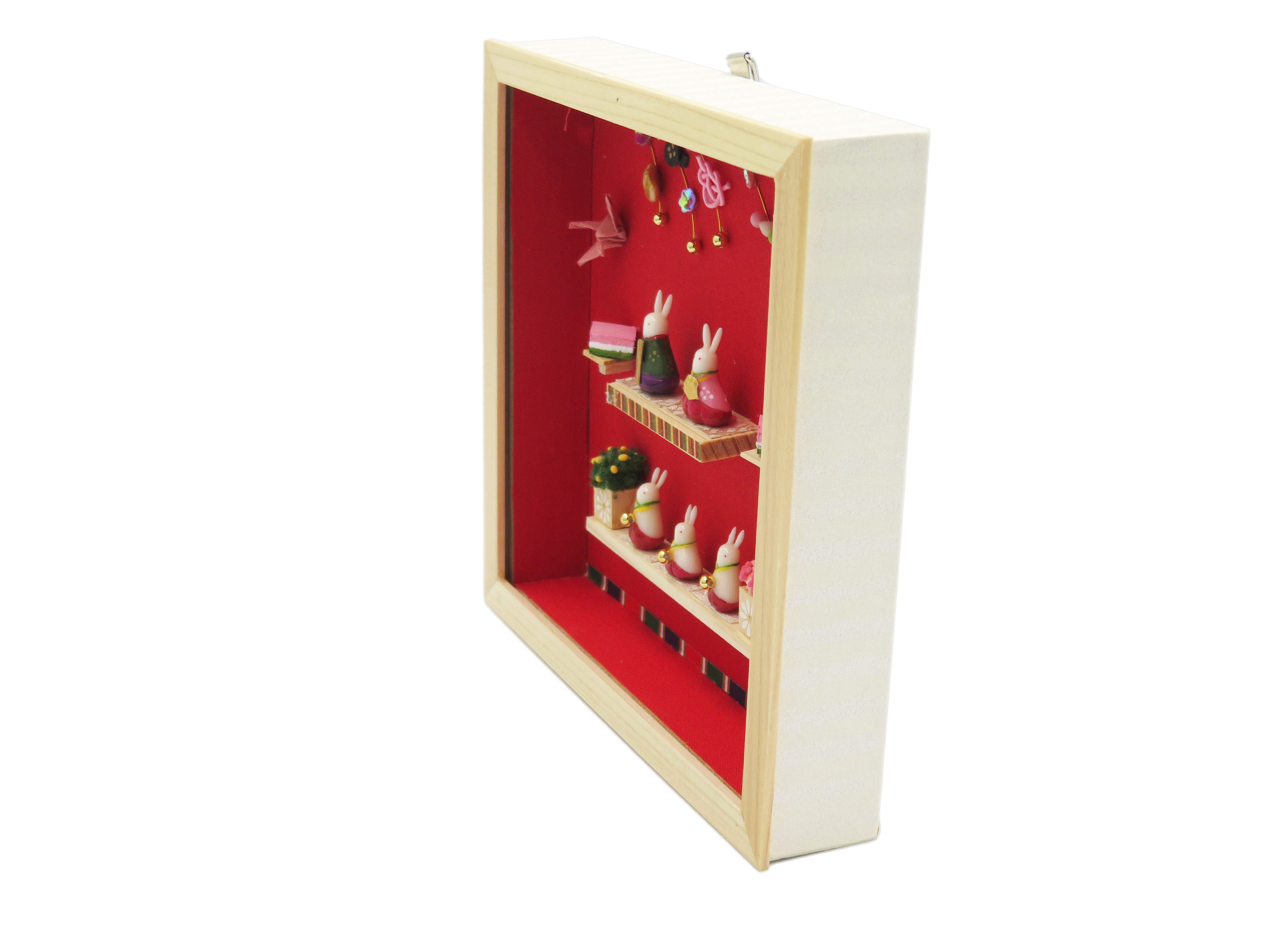 田島ひとみ 13cm角 壁掛けうさぎ雛(D)