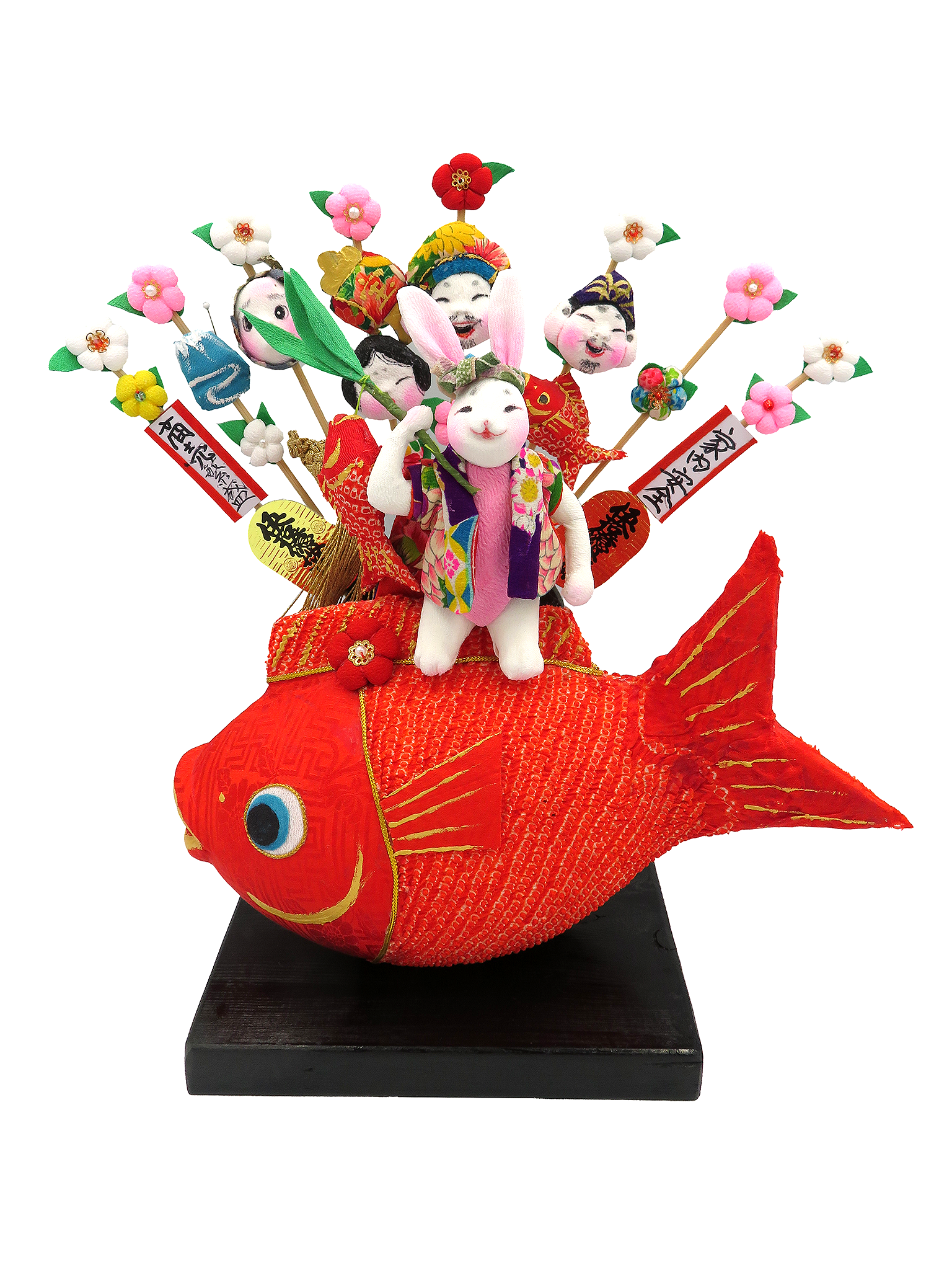 めでたいに乗ったうさぎ