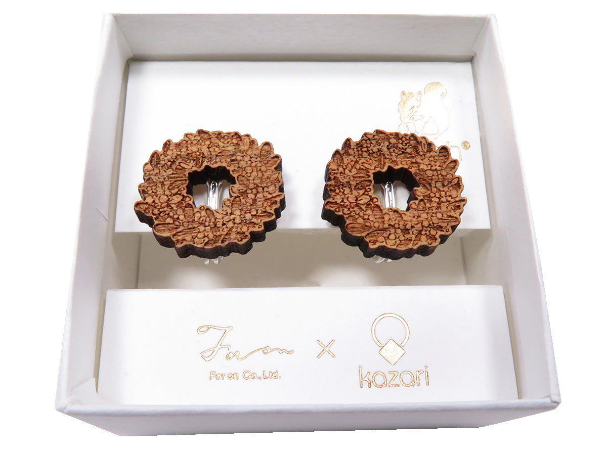 -木tch- イヤリング:mimosa wreath(ミモザリース)