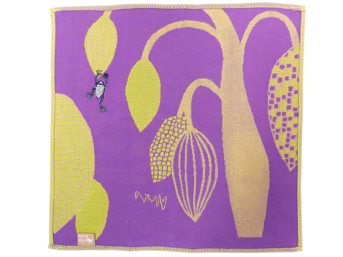 morita MiW ガーゼハンカチ 花とカエル(イエロー)