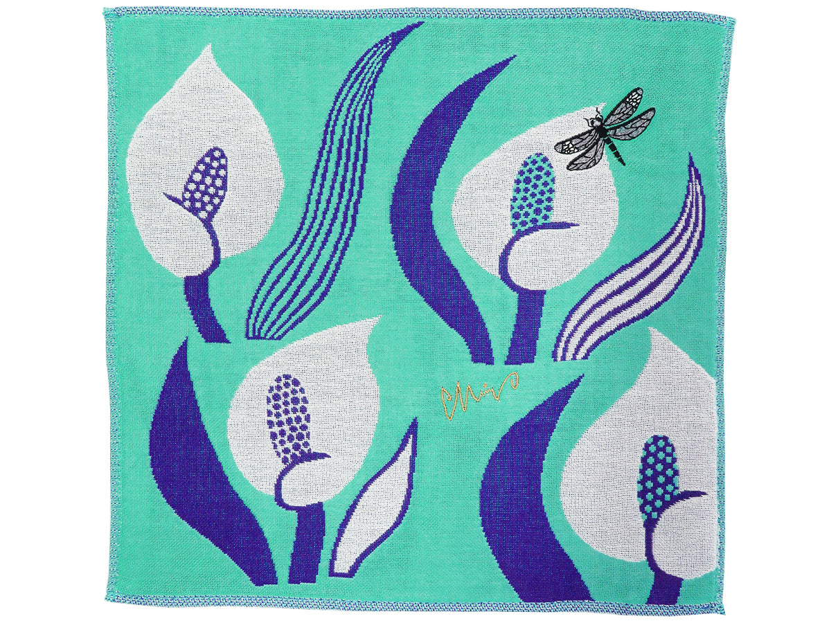 morita MiW ガーゼハンカチ 花とカゲロウ(グリーン)