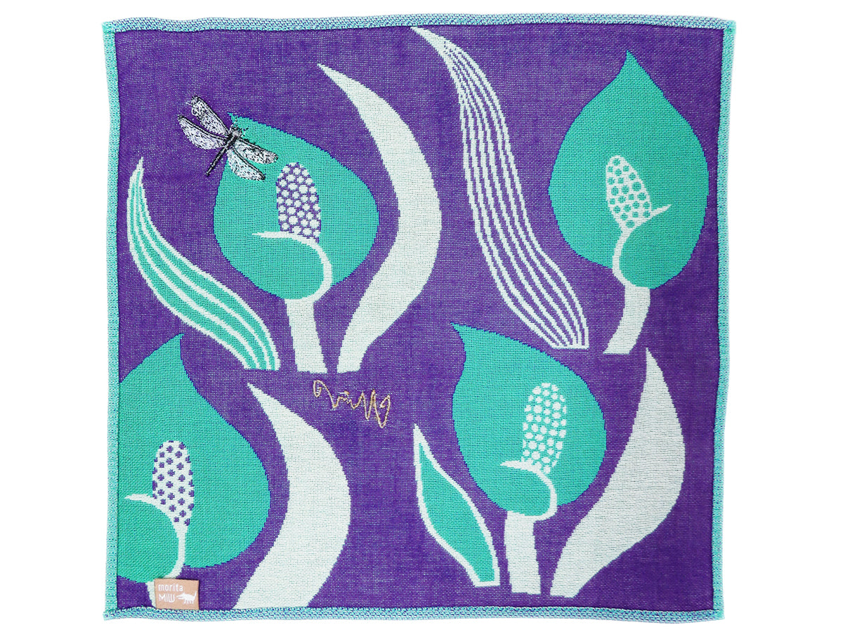 morita MiW ガーゼハンカチ 花とカゲロウ(グリーン)