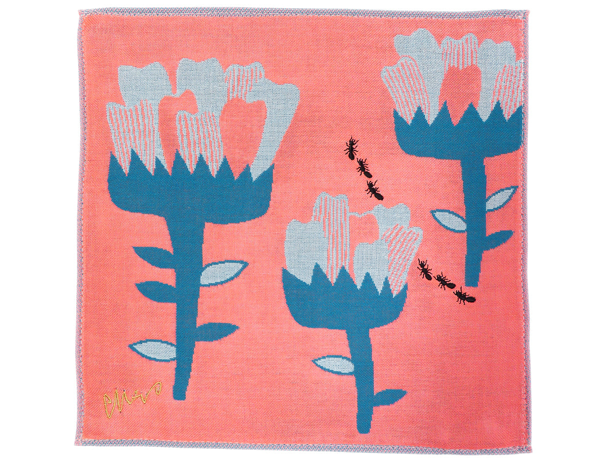 morita MiW ガーゼハンカチ 花とアリンコ