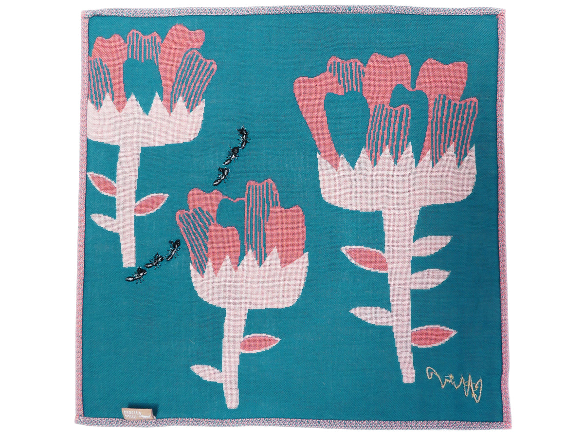 morita MiW ガーゼハンカチ 花とアリンコ