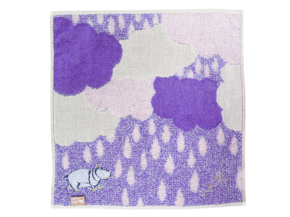 morita MiW ガーゼパイルハンカチ カバと静かな雨(パープル)