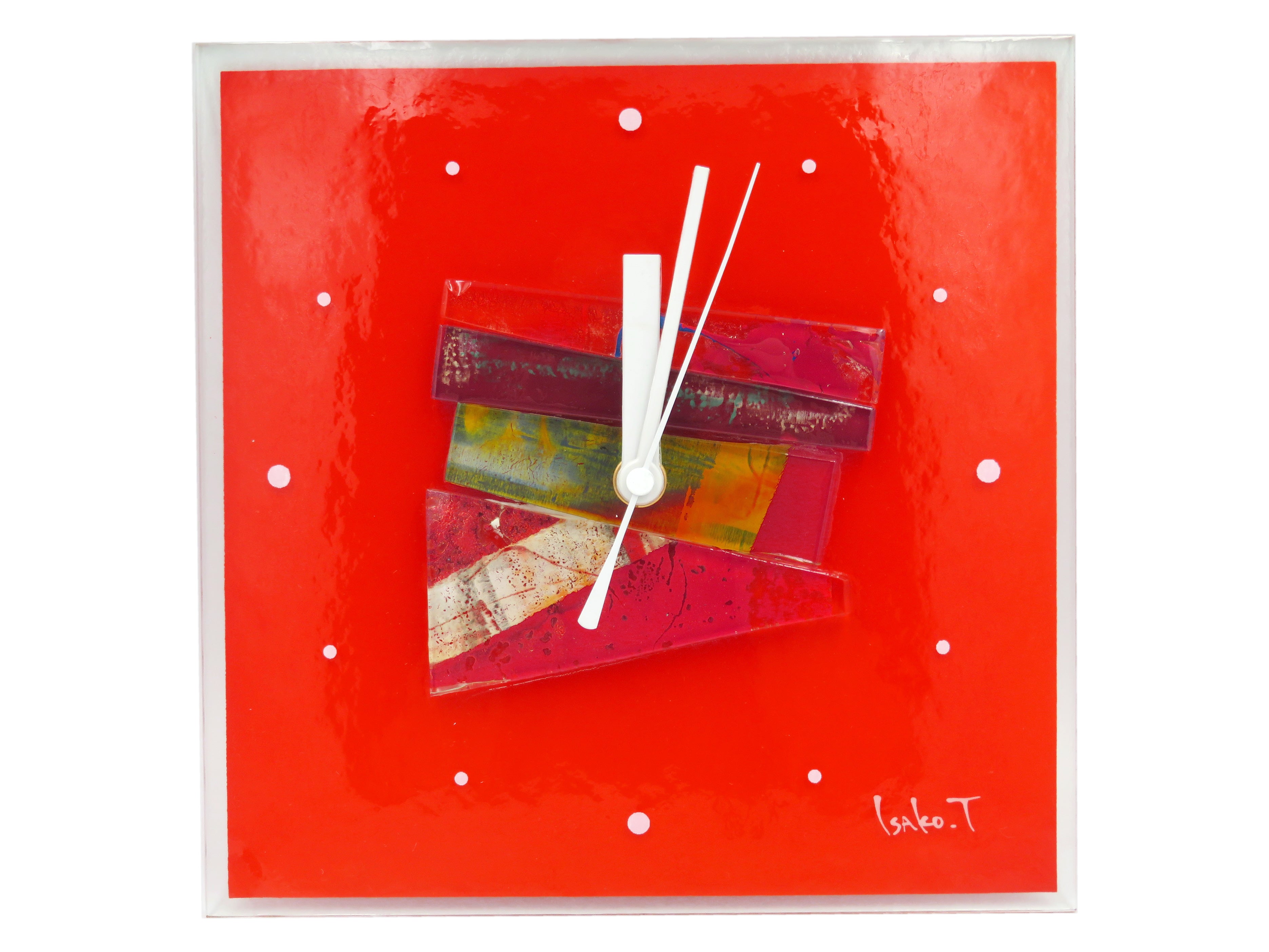 ーcomb de shioー ガラスアート時計「散歩道」