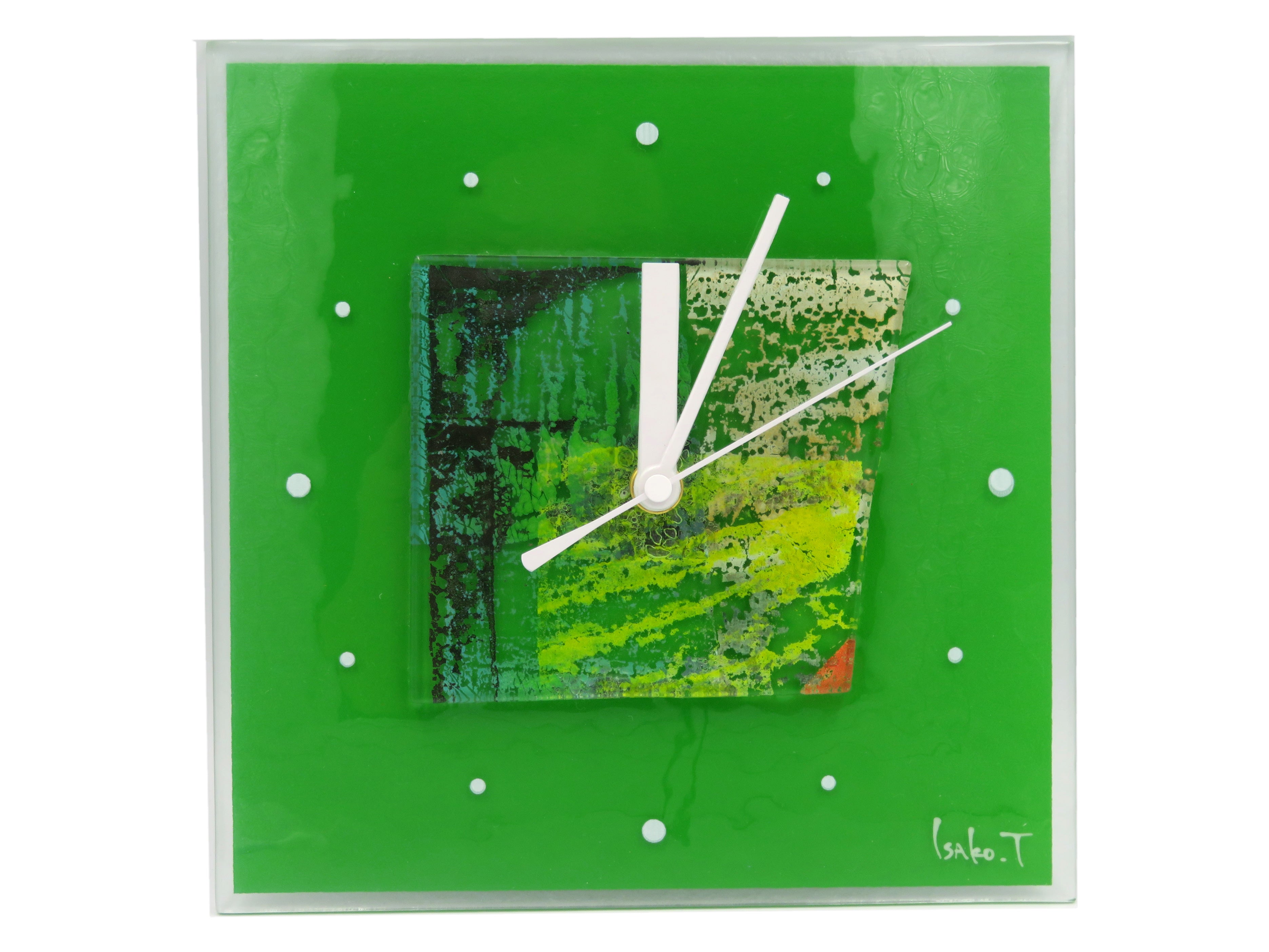 ーcomb de shioー ガラスアート時計「光の森」