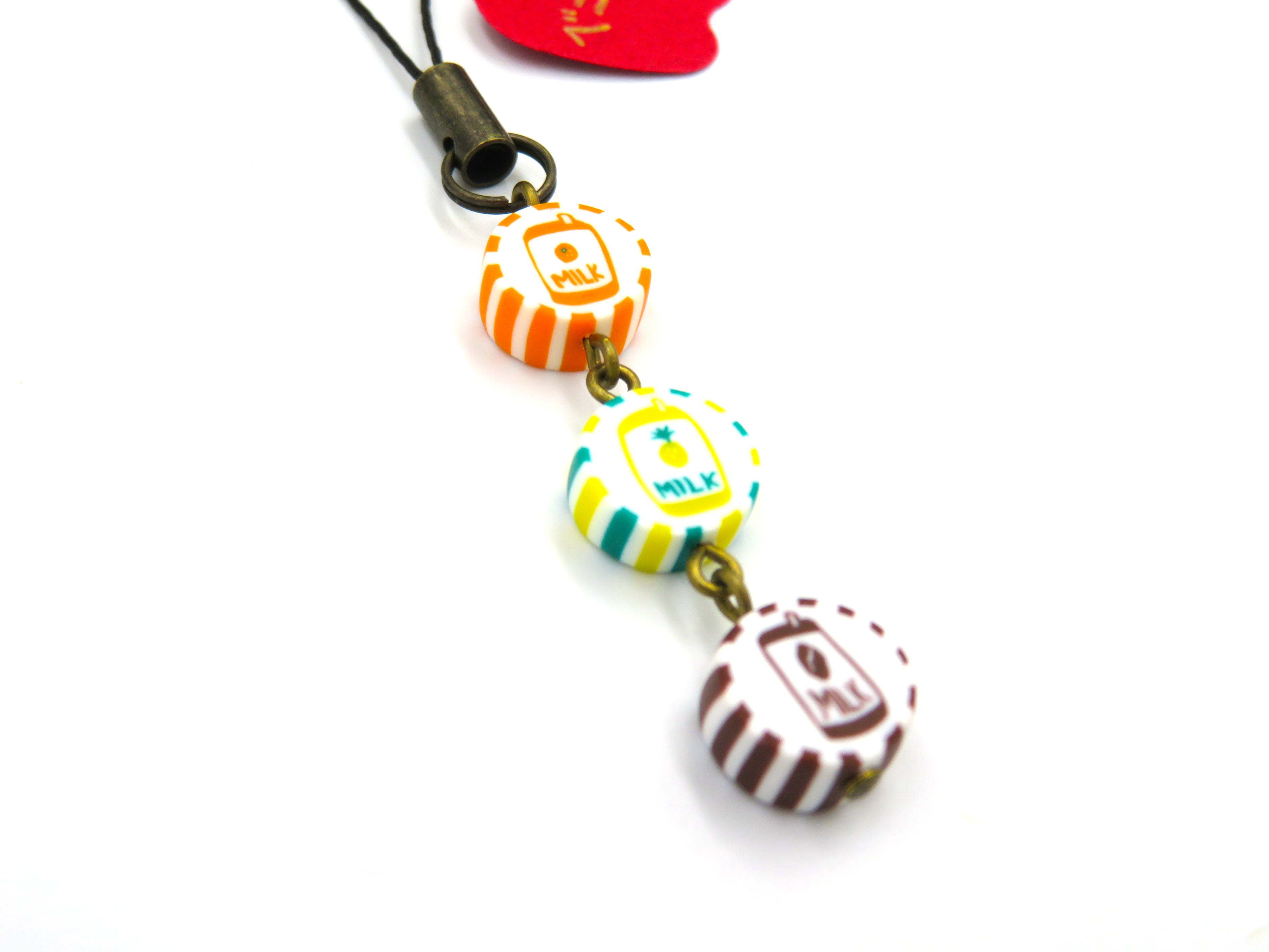 ベニリンゴ オリジナル3連ストラップ(牛乳パック3種)