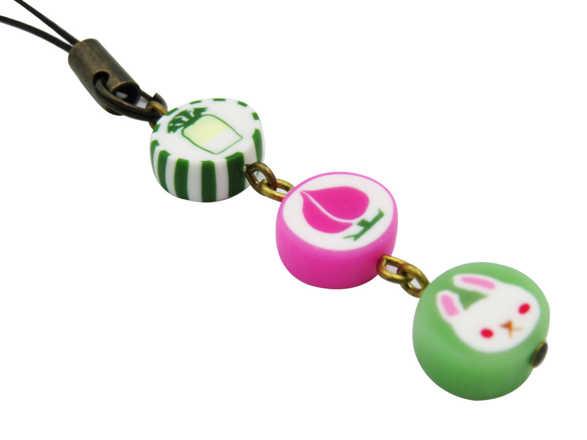 ベニリンゴ 3連ストラップ(緑:B)