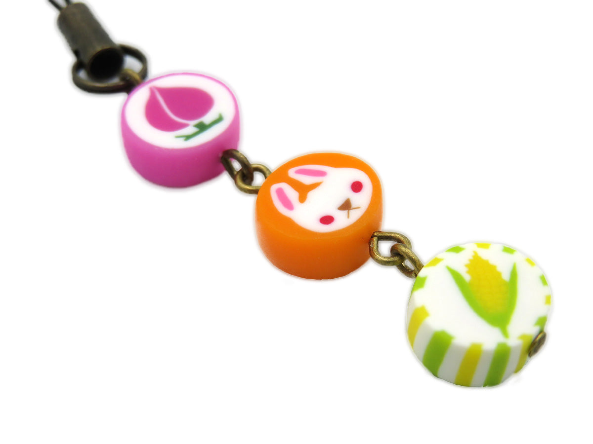 ベニリンゴ 3連ストラップ(オレンジ:D)