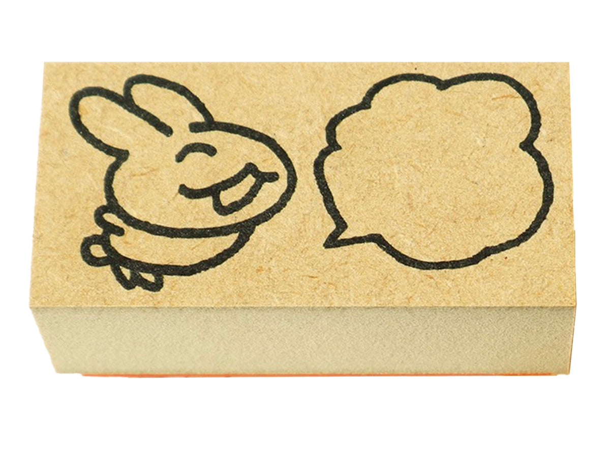 【新商品】西村月 木製スタンプ (60×30mm) 吹き出し(白)