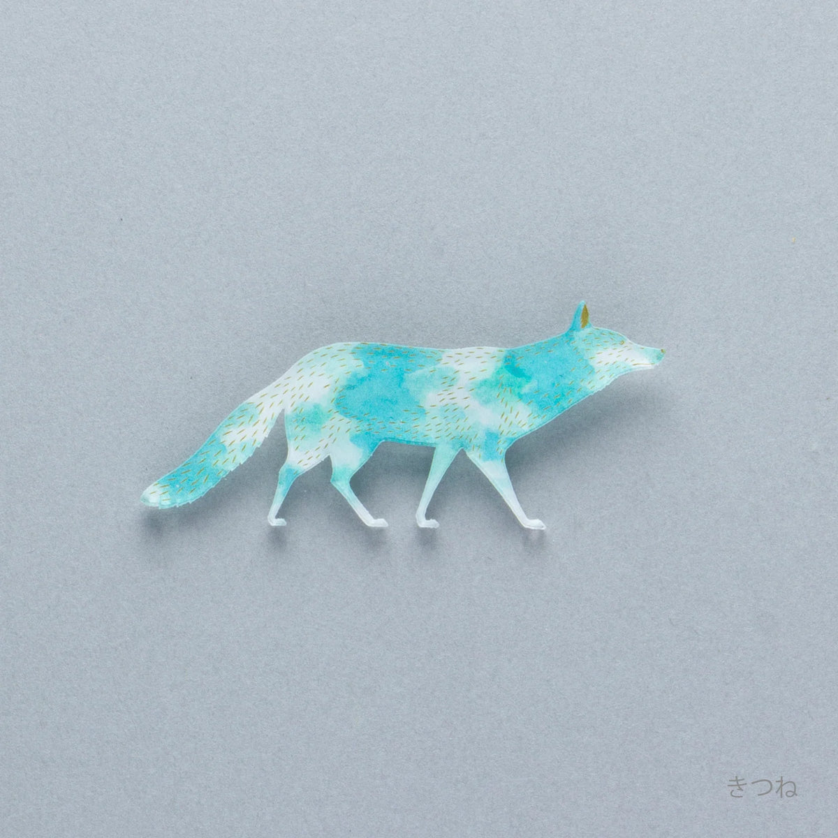 toumei　切り絵バッジ　きつね